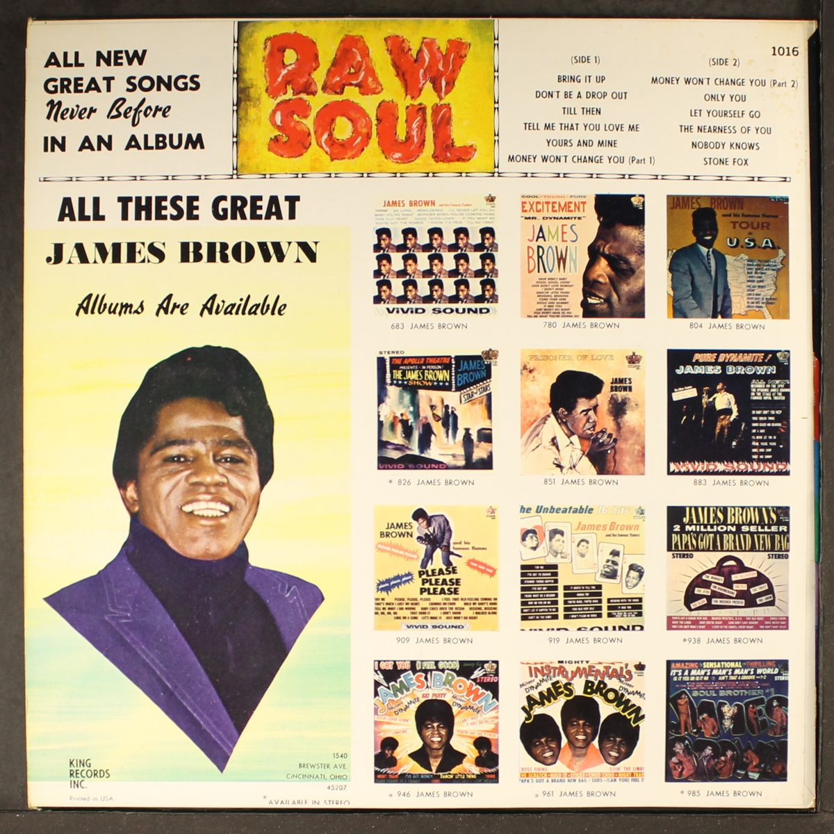 sings raw soul by JAMES BROWN