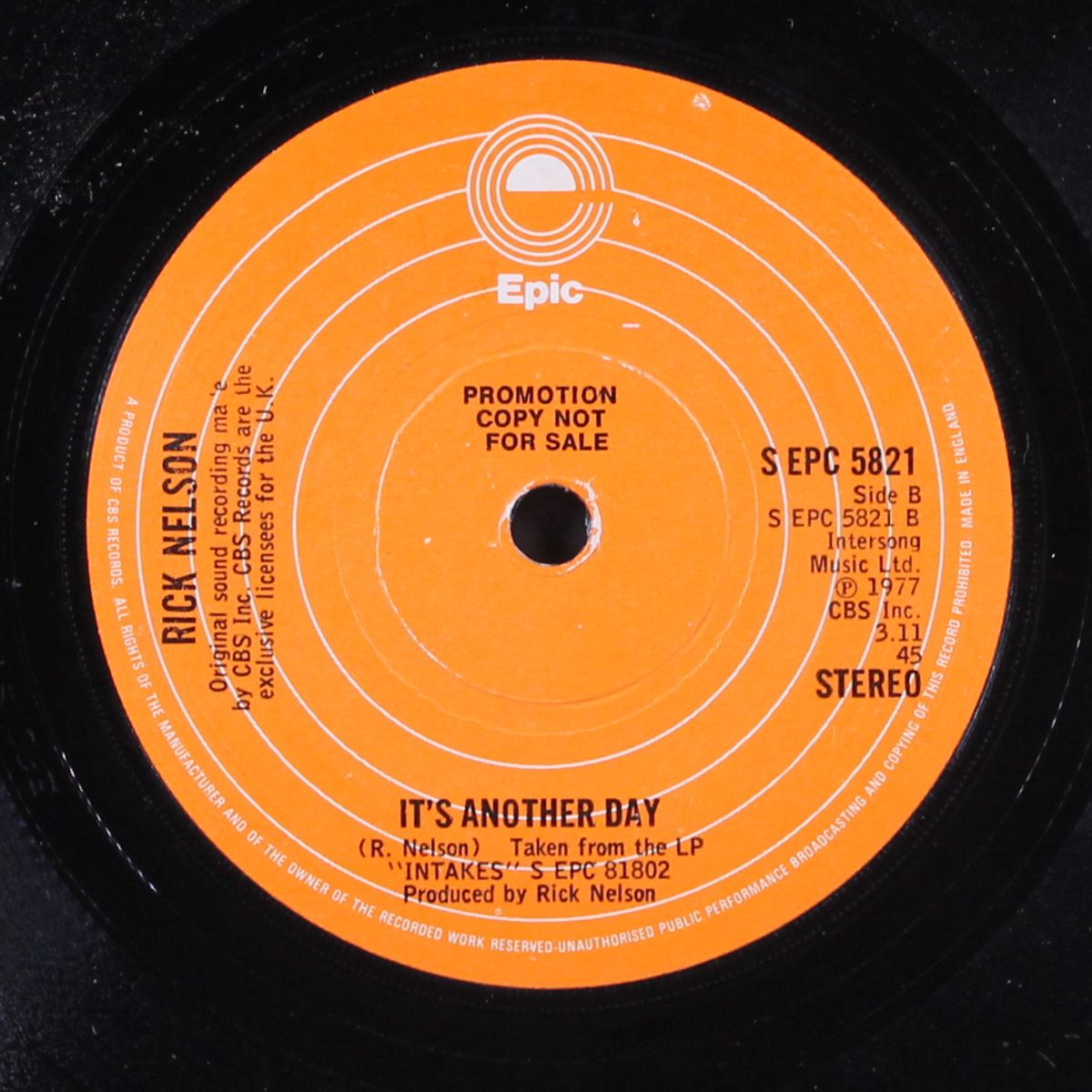 you can't dance / it's another day by RICK NELSON