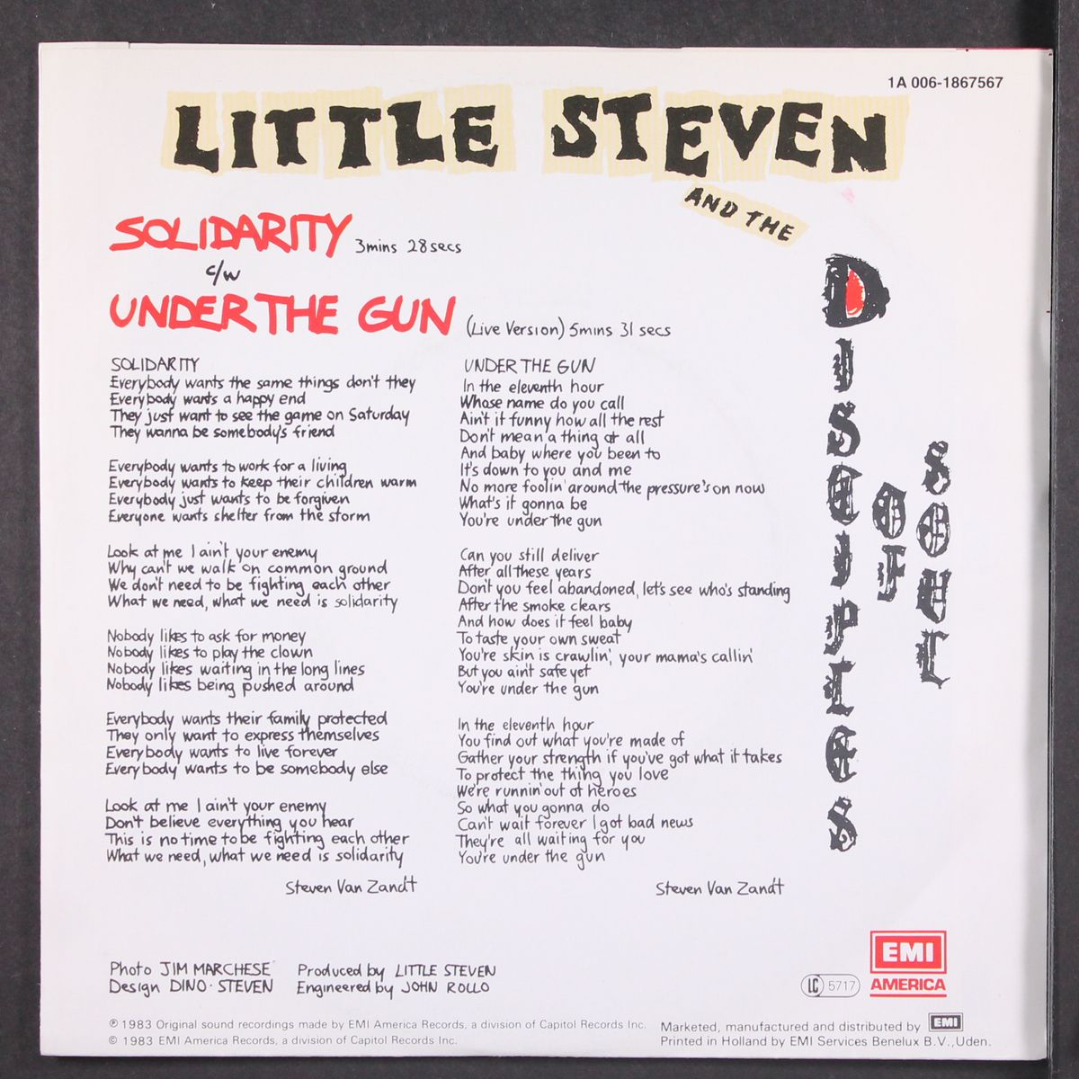 solidarity / under the gun by LITTLE STEVEN