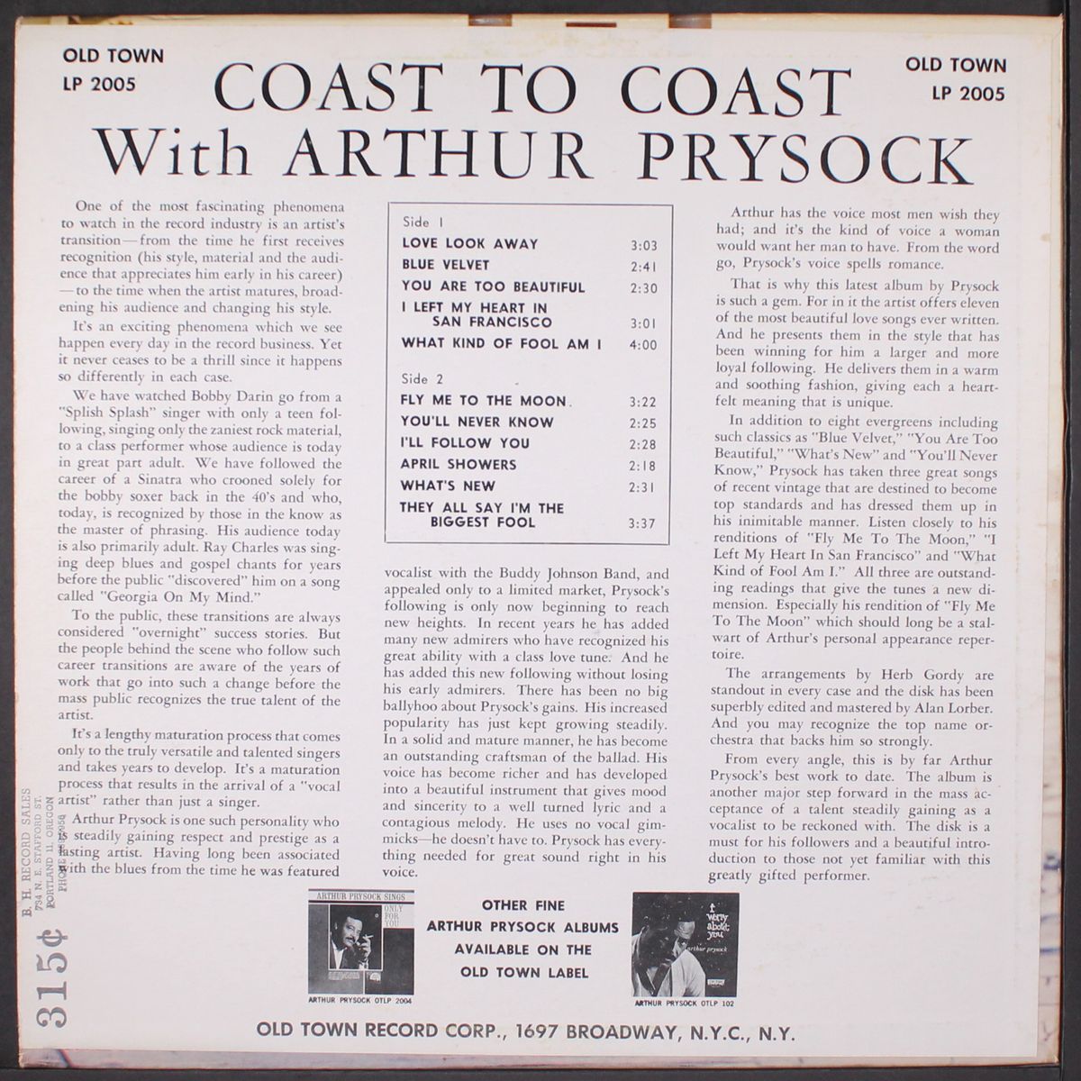 coast to coast by ARTHUR PRYSOCK