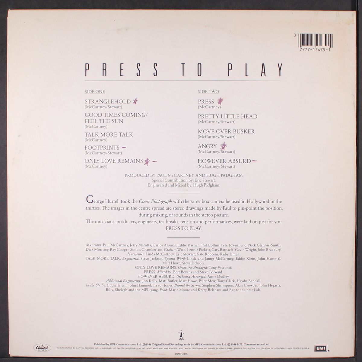 press to play by PAUL MCCARTNEY