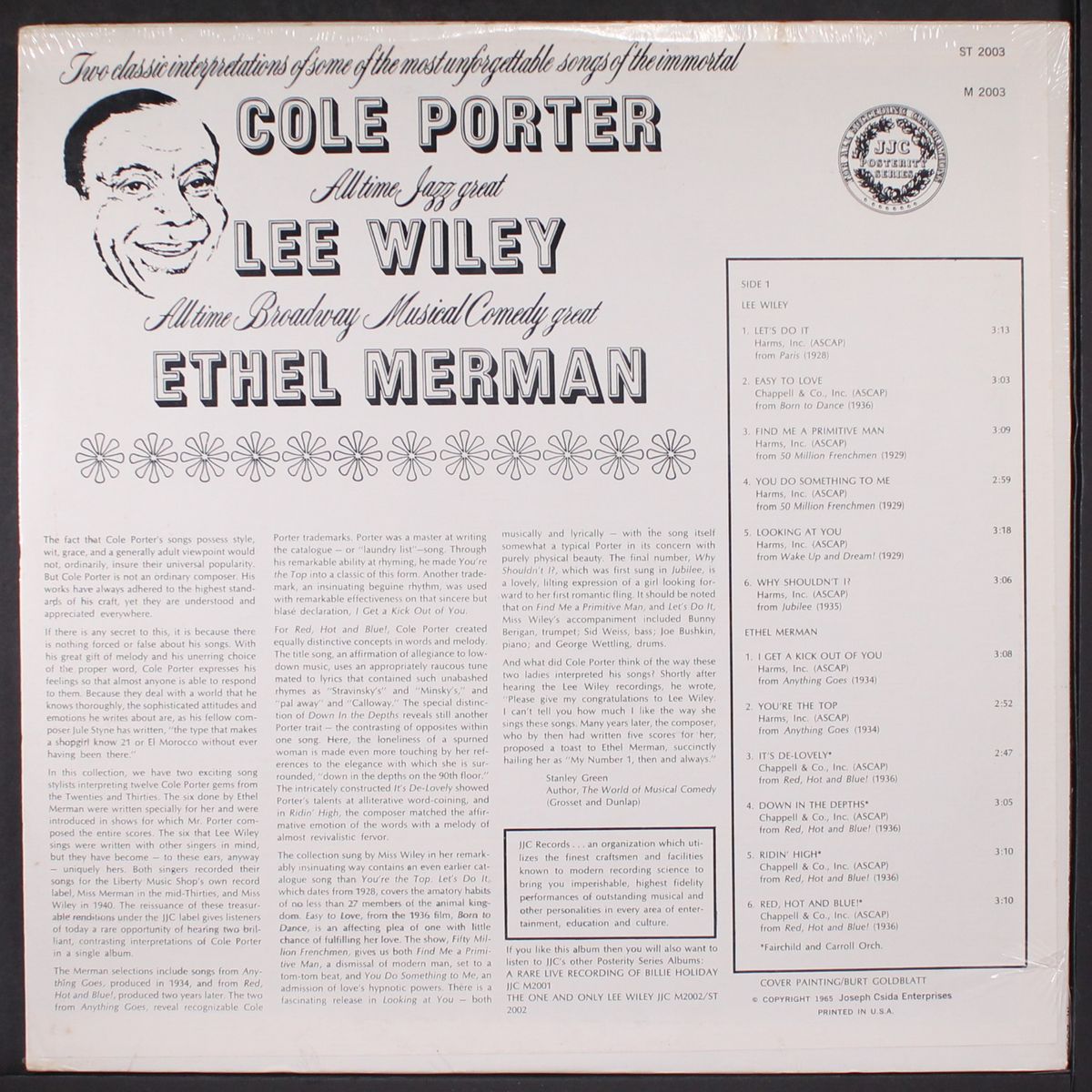 sings cole porter by LEE WILEY & ETHEL MERMAN