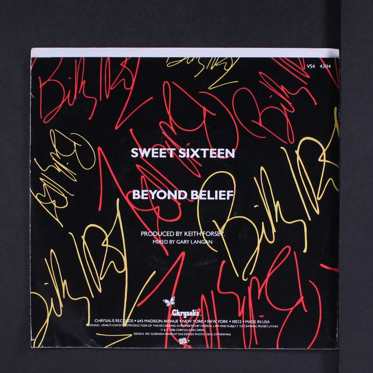 sweet sixteen / beyond belief by BILLY IDOL