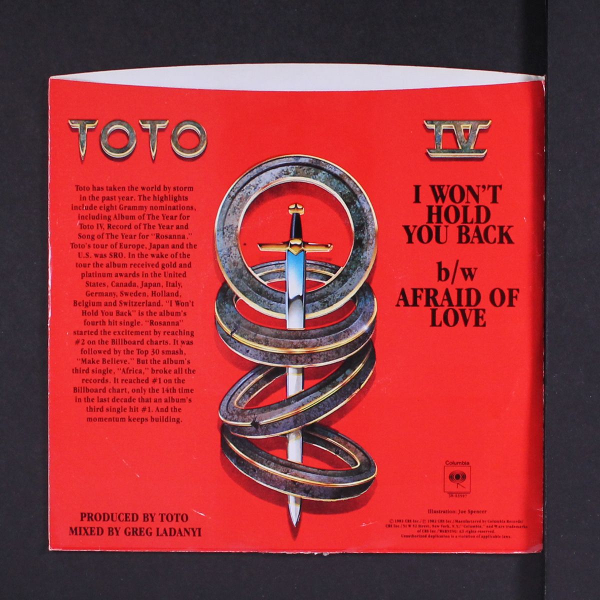 i won't hold you back / afraid of love by TOTO