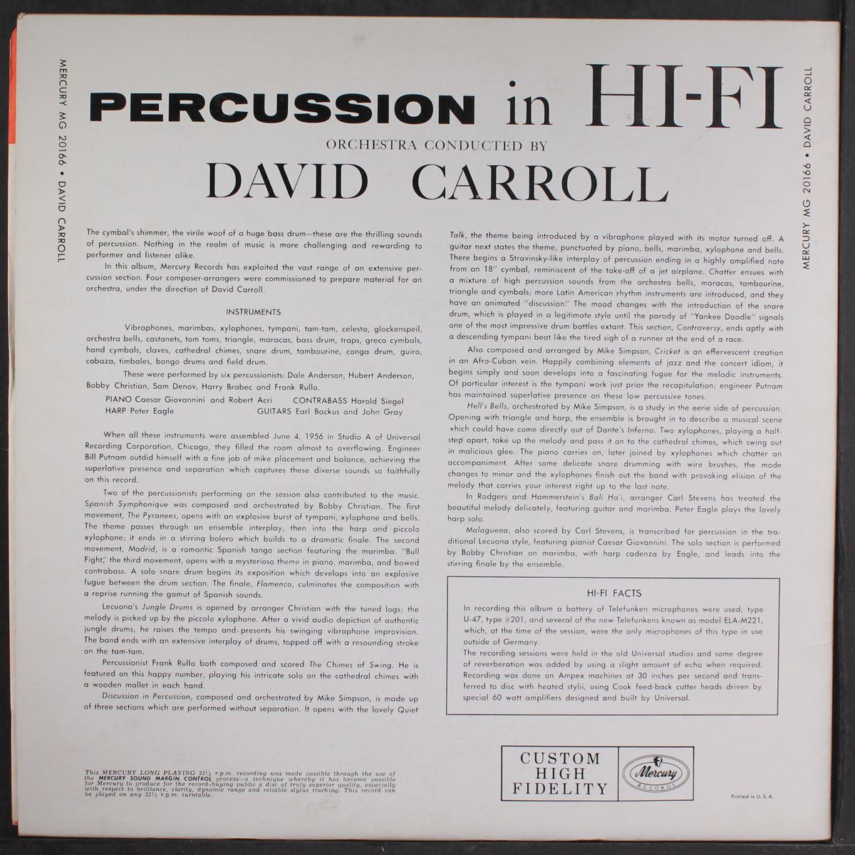 percussion in hi-fi by DAVID CARROLL