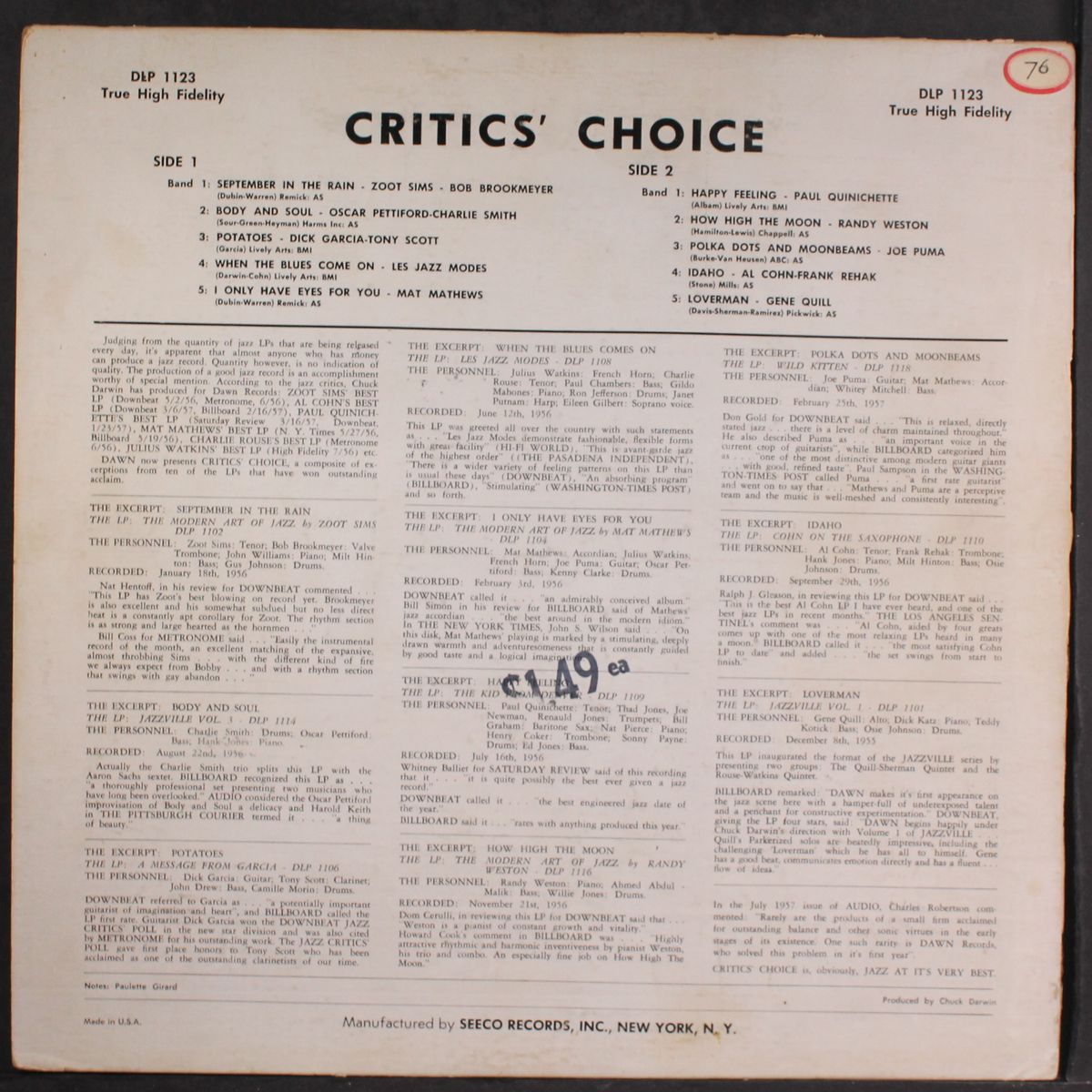 critic's choice by VARIOUS