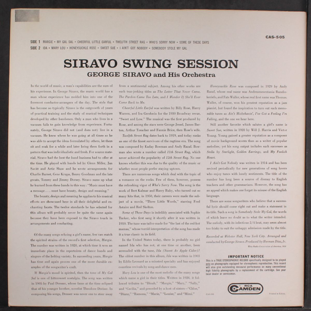 siravo swing session by GEORGE SIRAVO