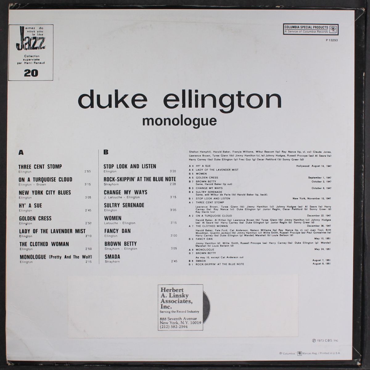 monologue by DUKE ELLINGTON