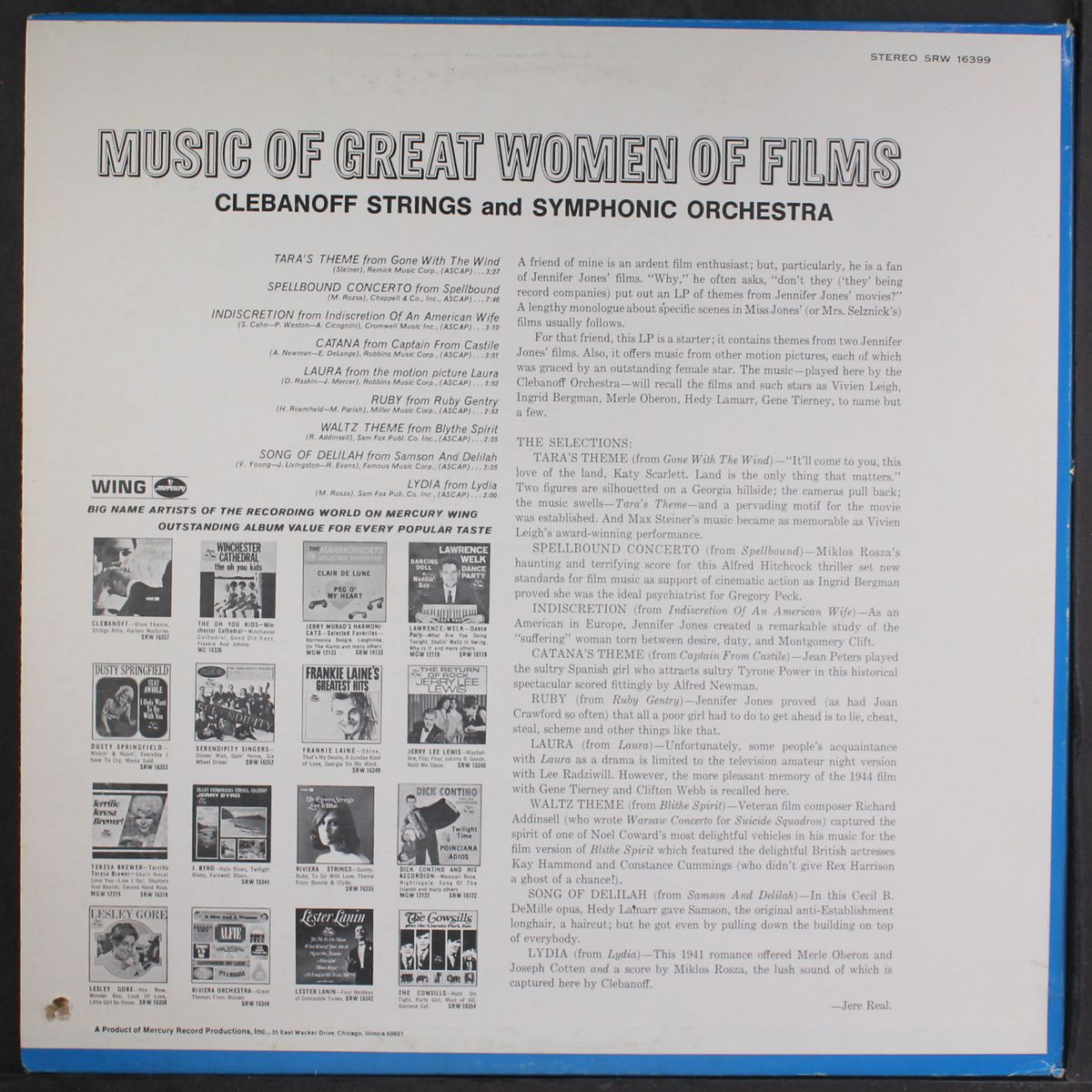 music of great women of films by CLEBANOFF STRINGS
