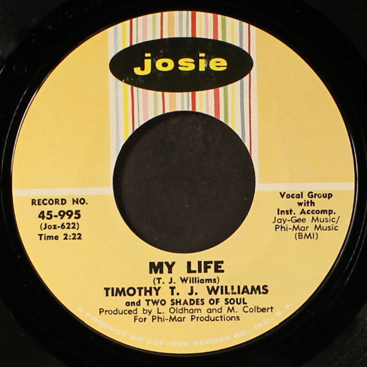 my life / coming back to miami by TIMOTHY J. WILLIAMS & TWO SHADES OF SOUL