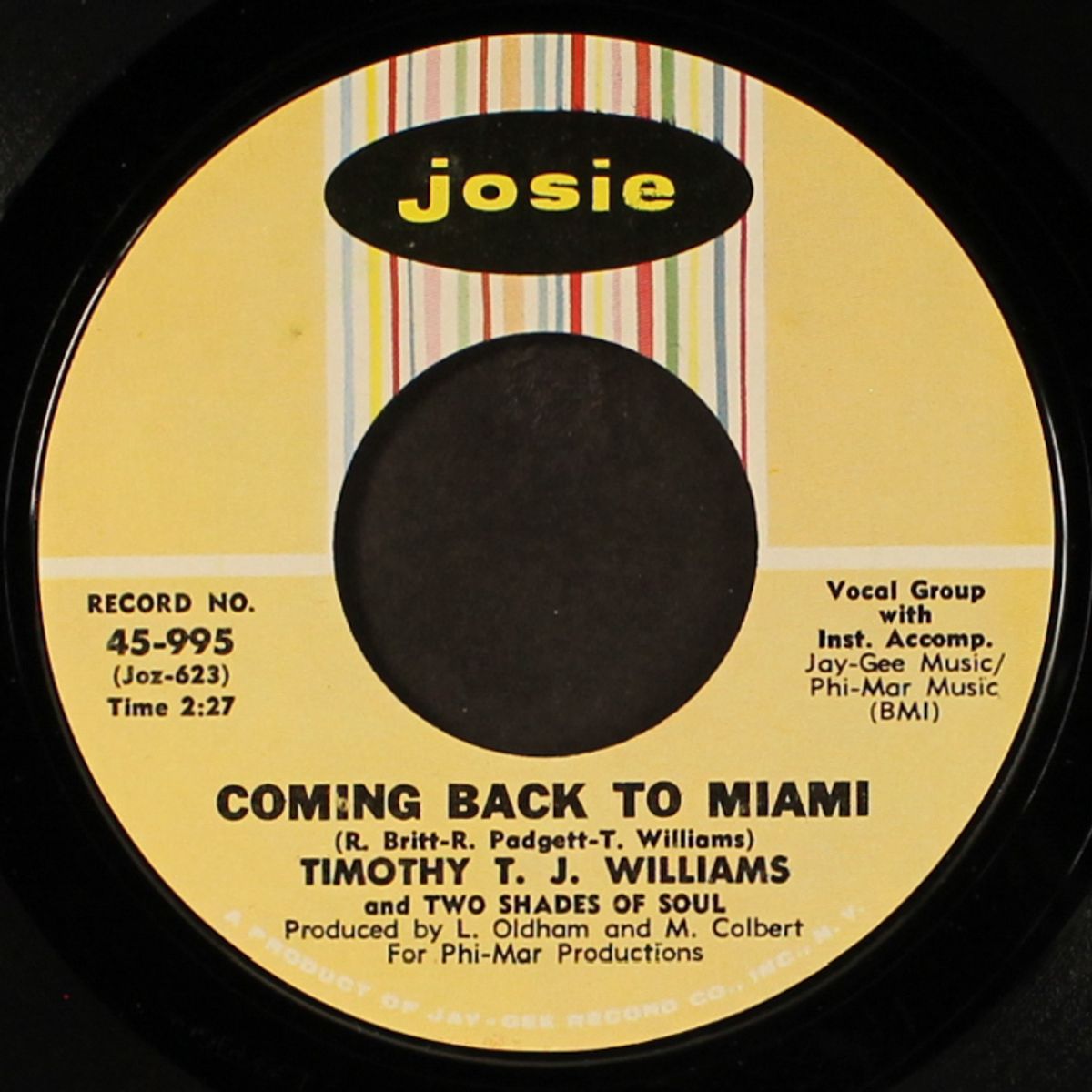 my life / coming back to miami by TIMOTHY J. WILLIAMS & TWO SHADES OF SOUL