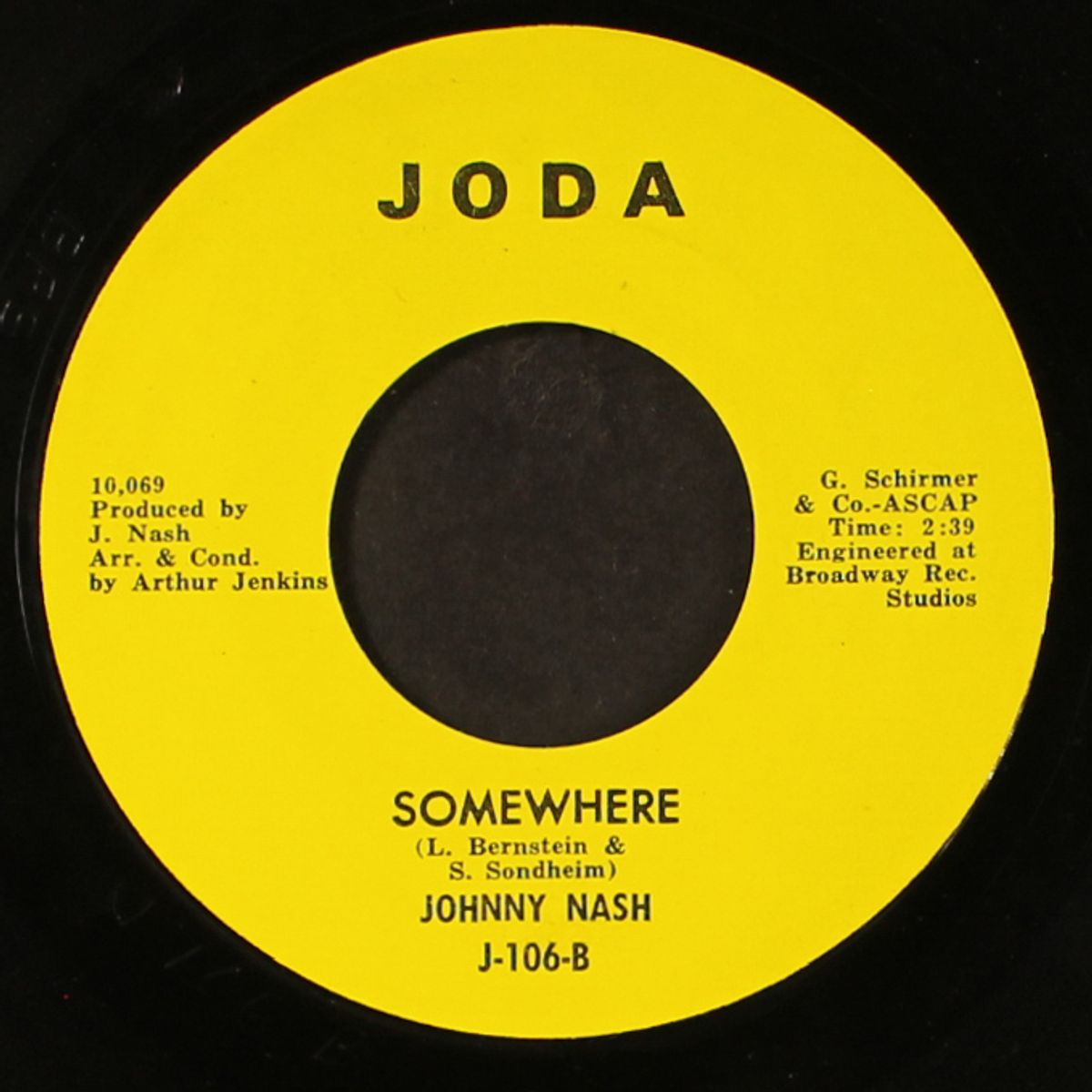 big city / somewhere by JOHNNY NASH