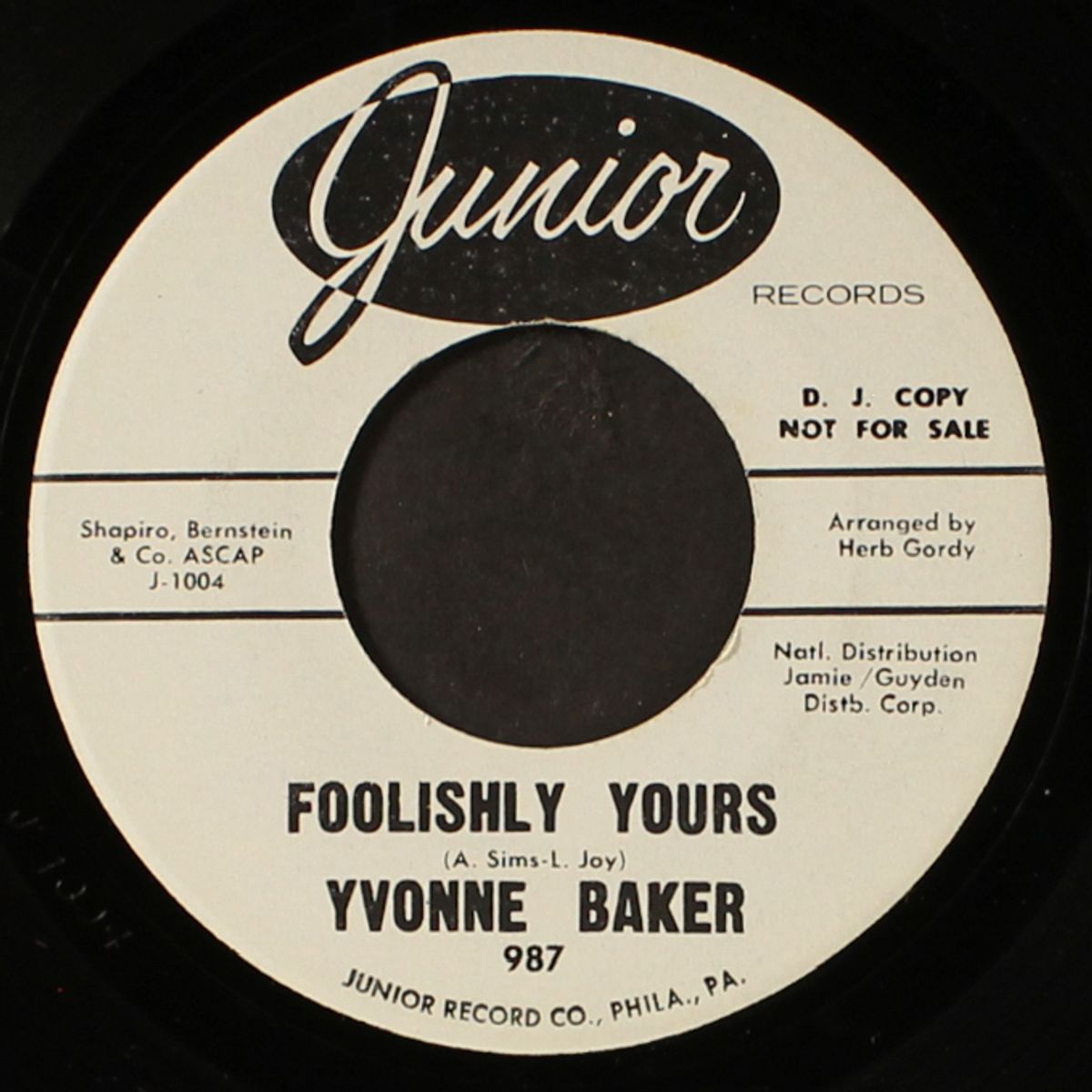 there's no you / foolishly yours by YVONNE BAKER