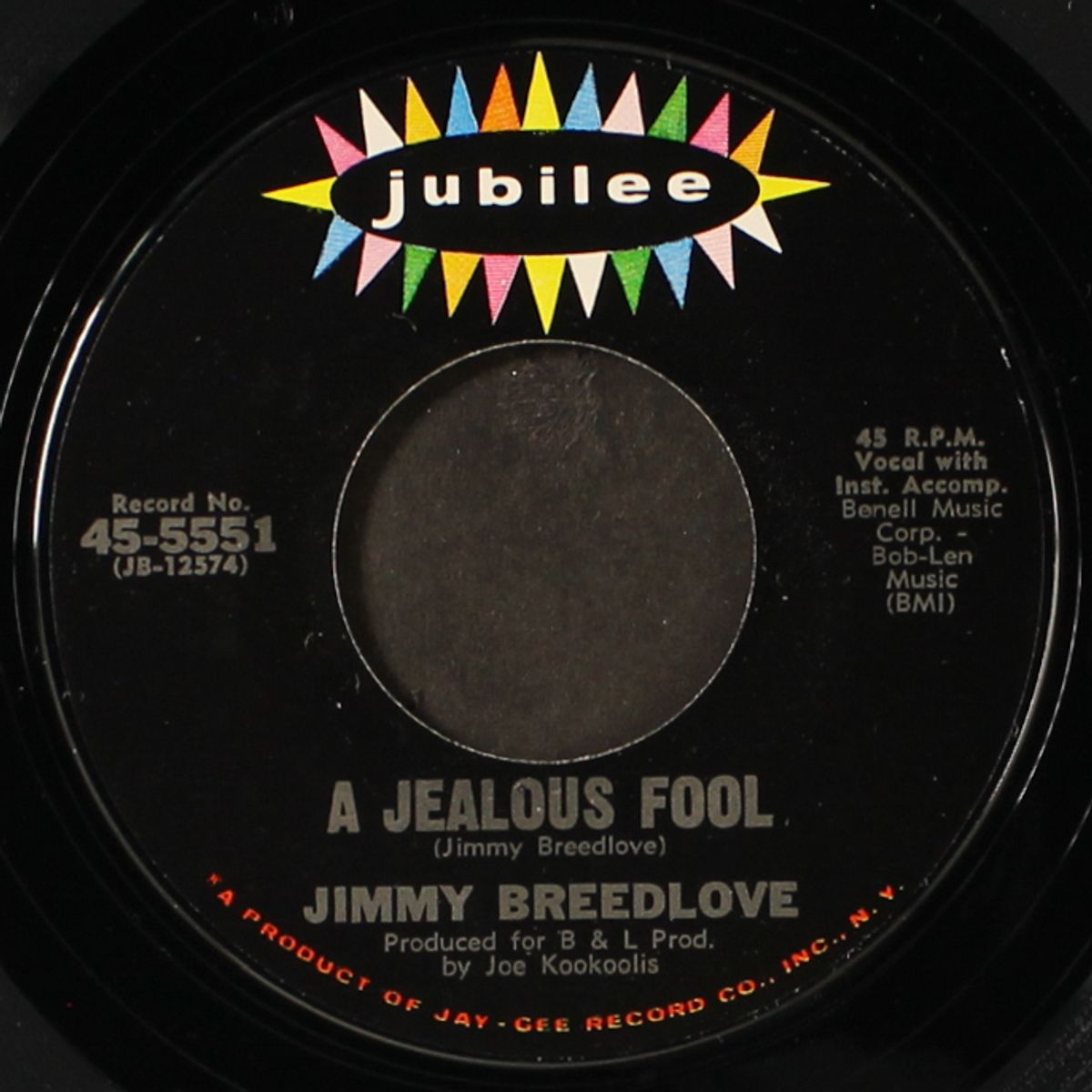 the greatest love / a jealous fool by JIMMY BREEDLOVE