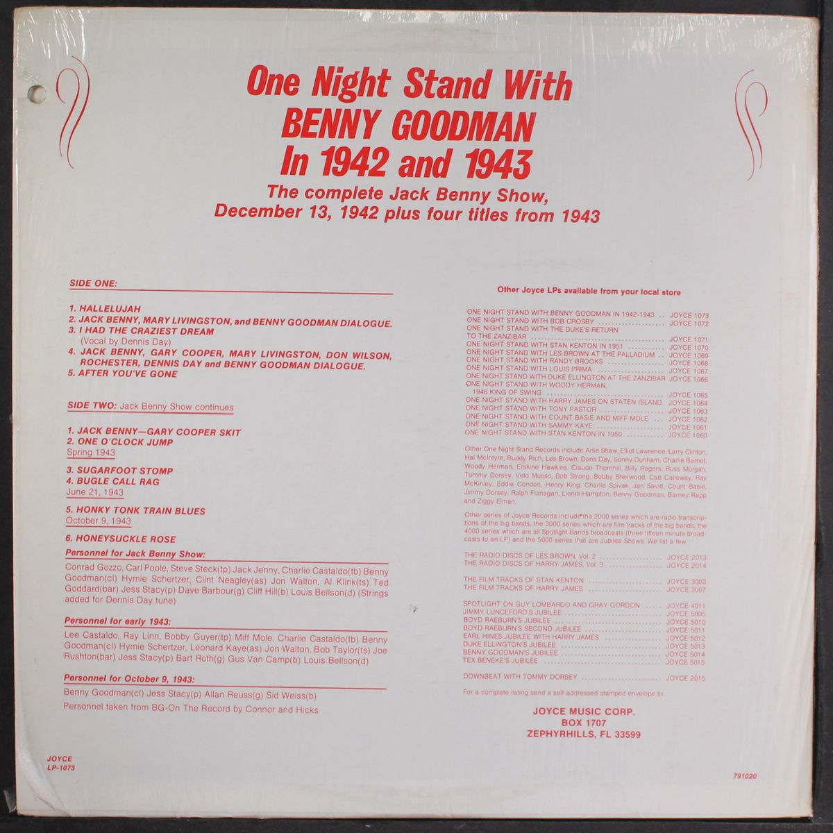 one night stand in 1942 and 1943 complete jack benny show by BENNY GOODMAN