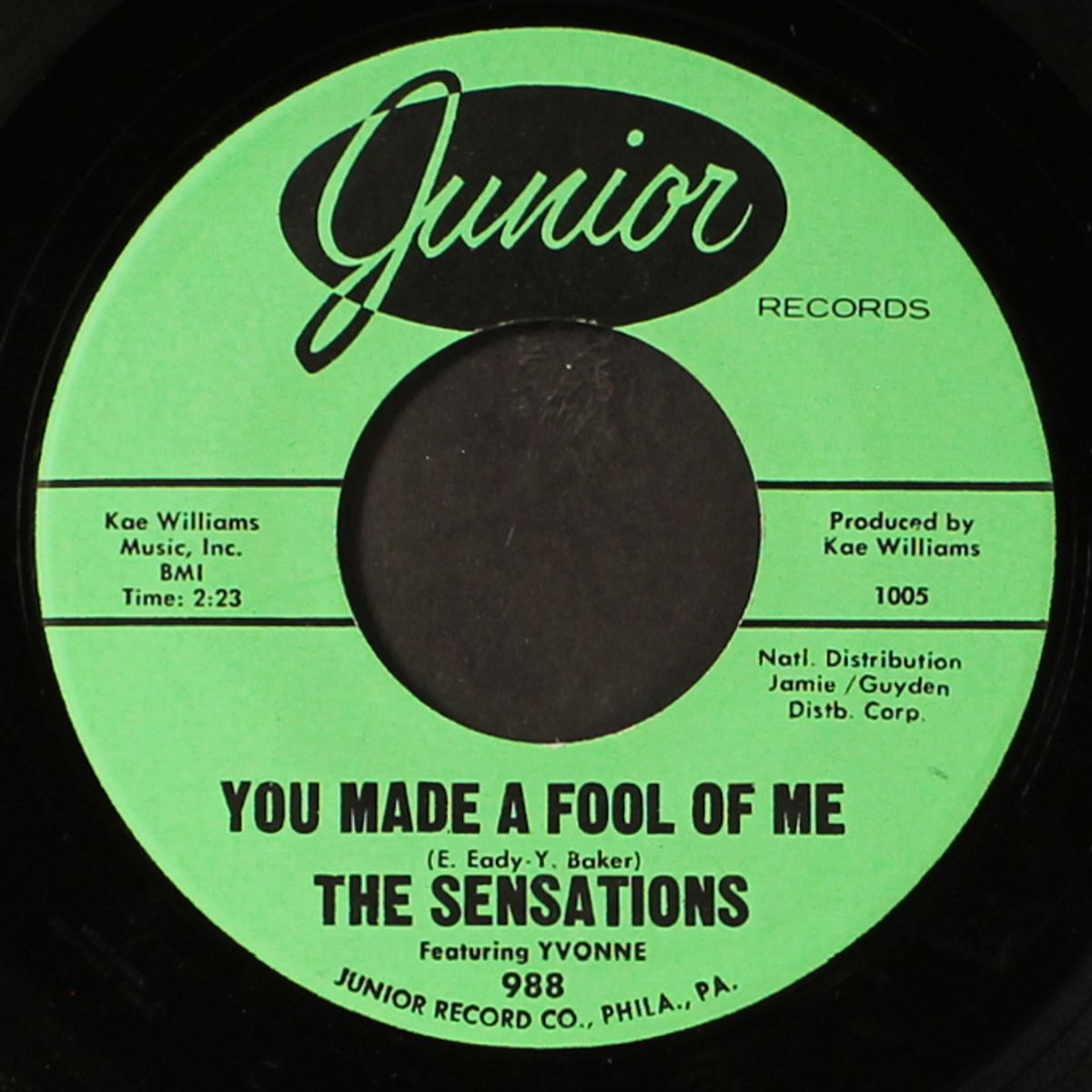 you made a fool of me / that's what you gotta do by YVONNE BAKER & SENSATIONS