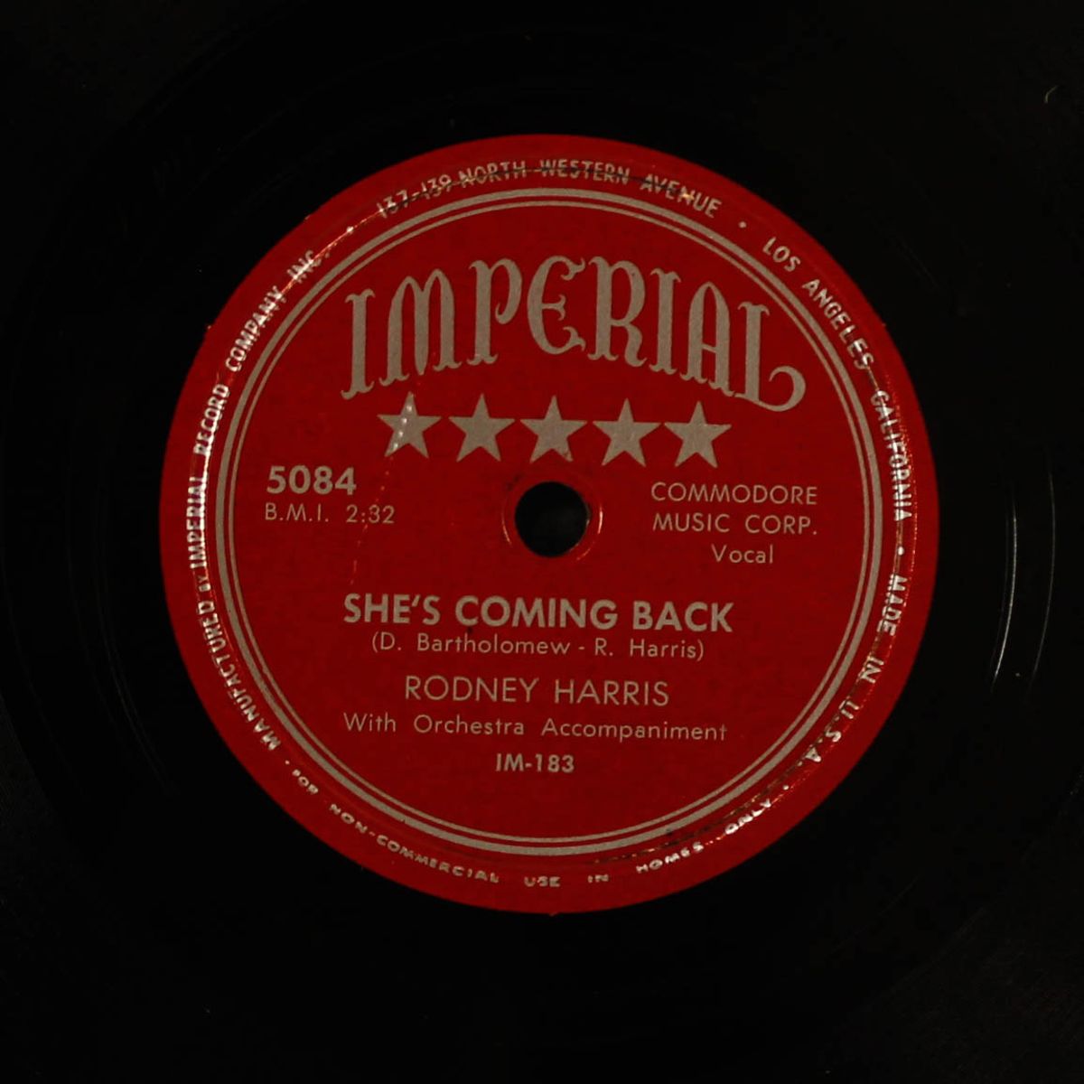 she's coming back / blow your top by RODNEY HARRIS