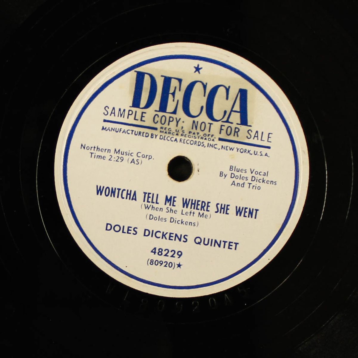 gonna rock this mornin' / wontcha tell me where she went by DOLES DICKENS