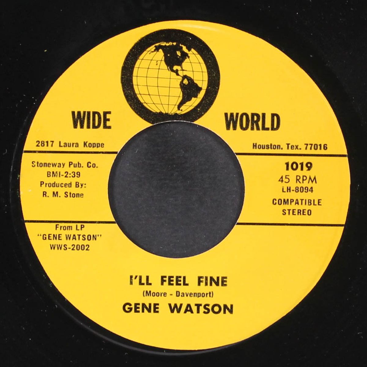 i'll feel fine / i'm not strong enough by GENE WATSON