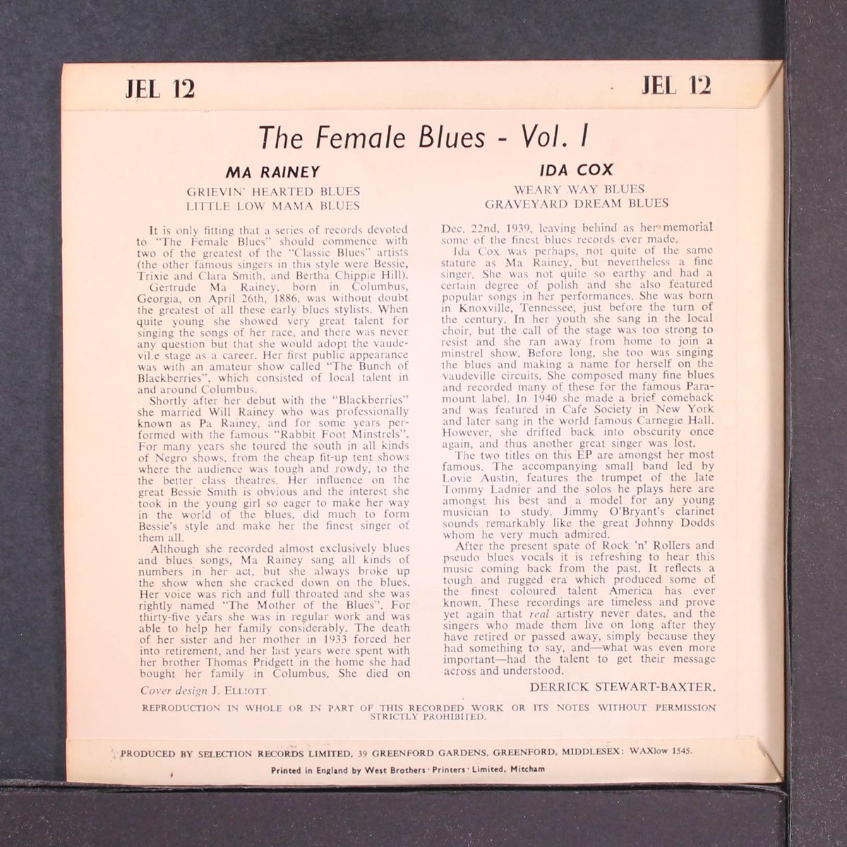 the female blues, vol. 1 by MA RAINEY / IDA COX
