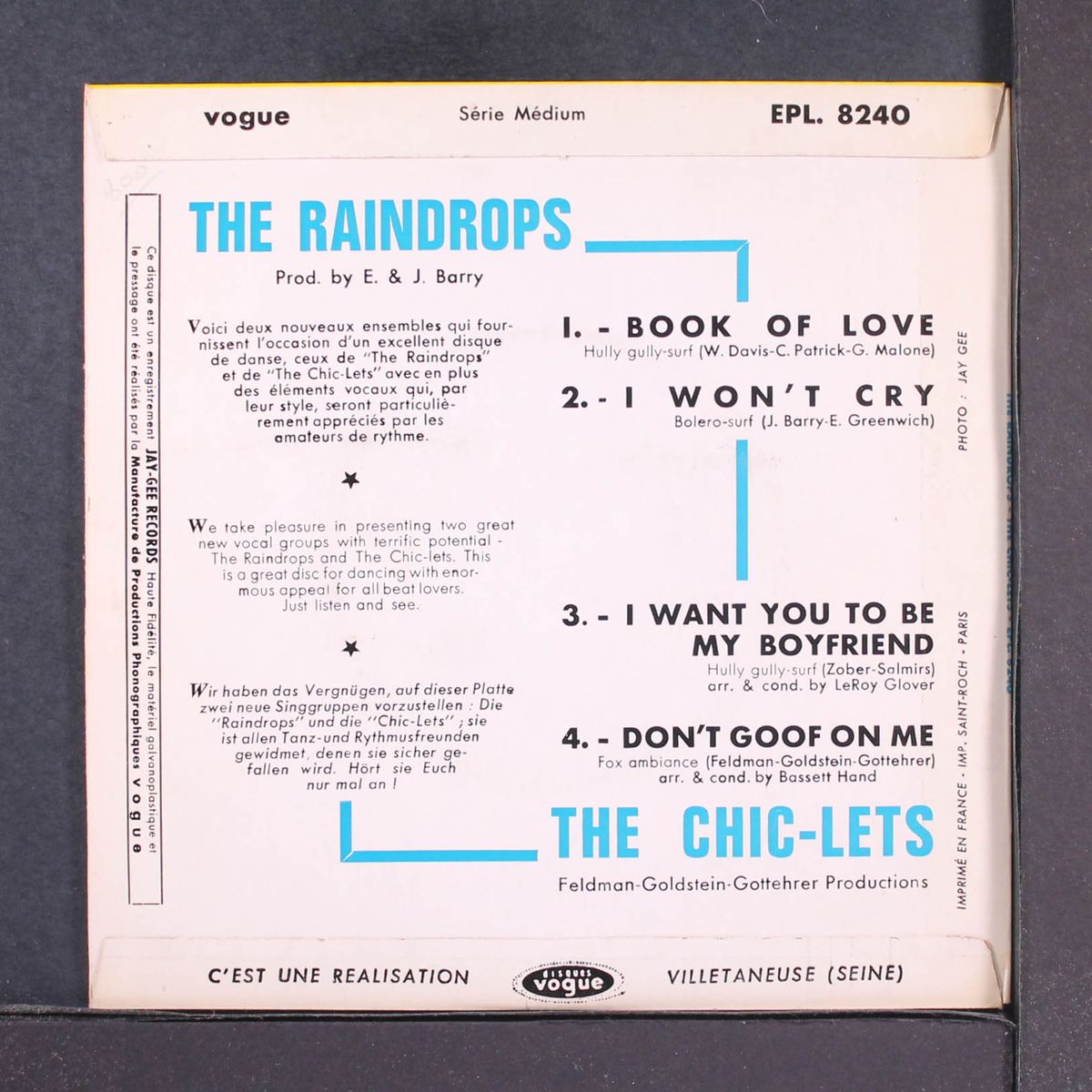 book of love / i want you to be my boyfriend by RAINDROPS / CHIC-LETS