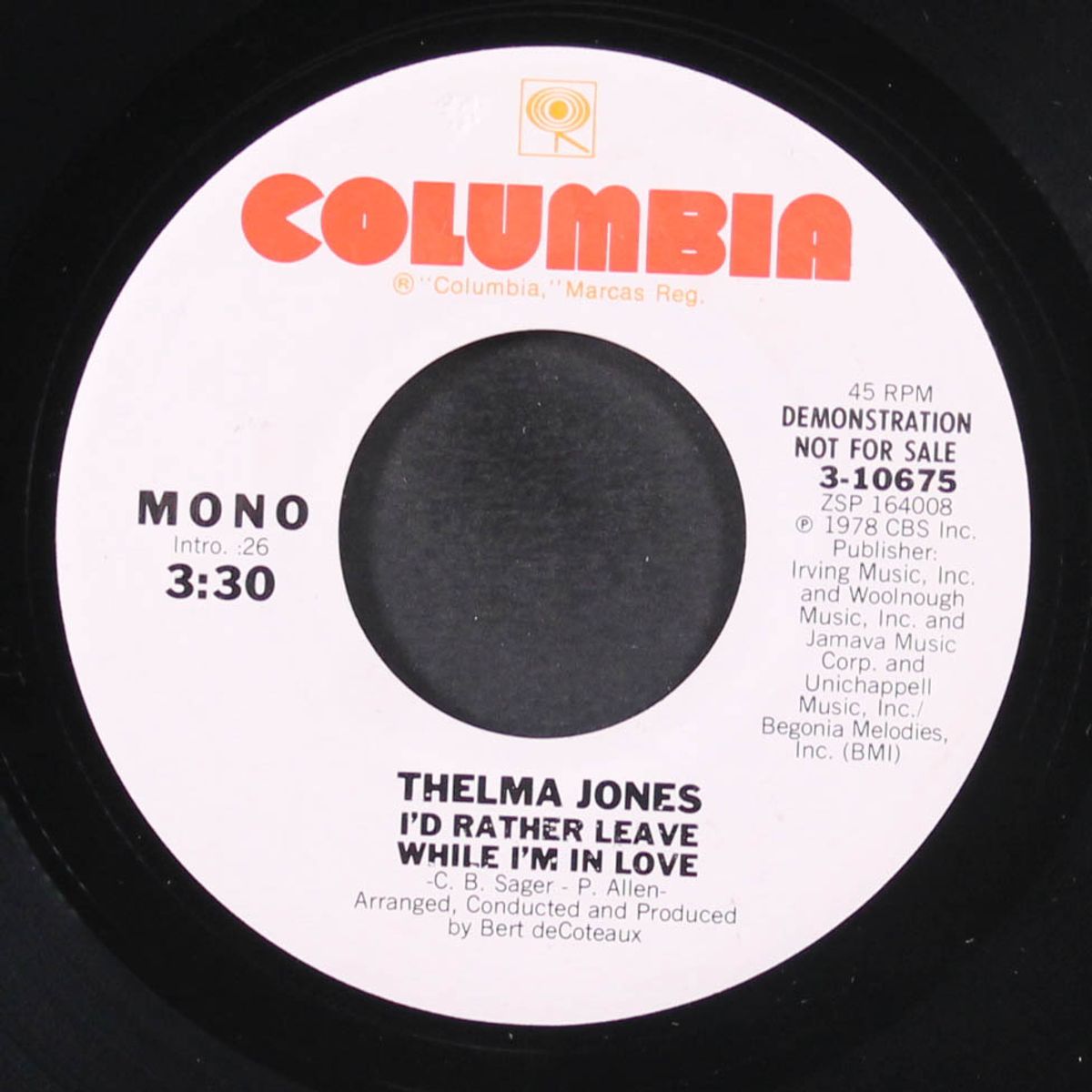 i'd rather leave while i'm in love / mono by THELMA JONES