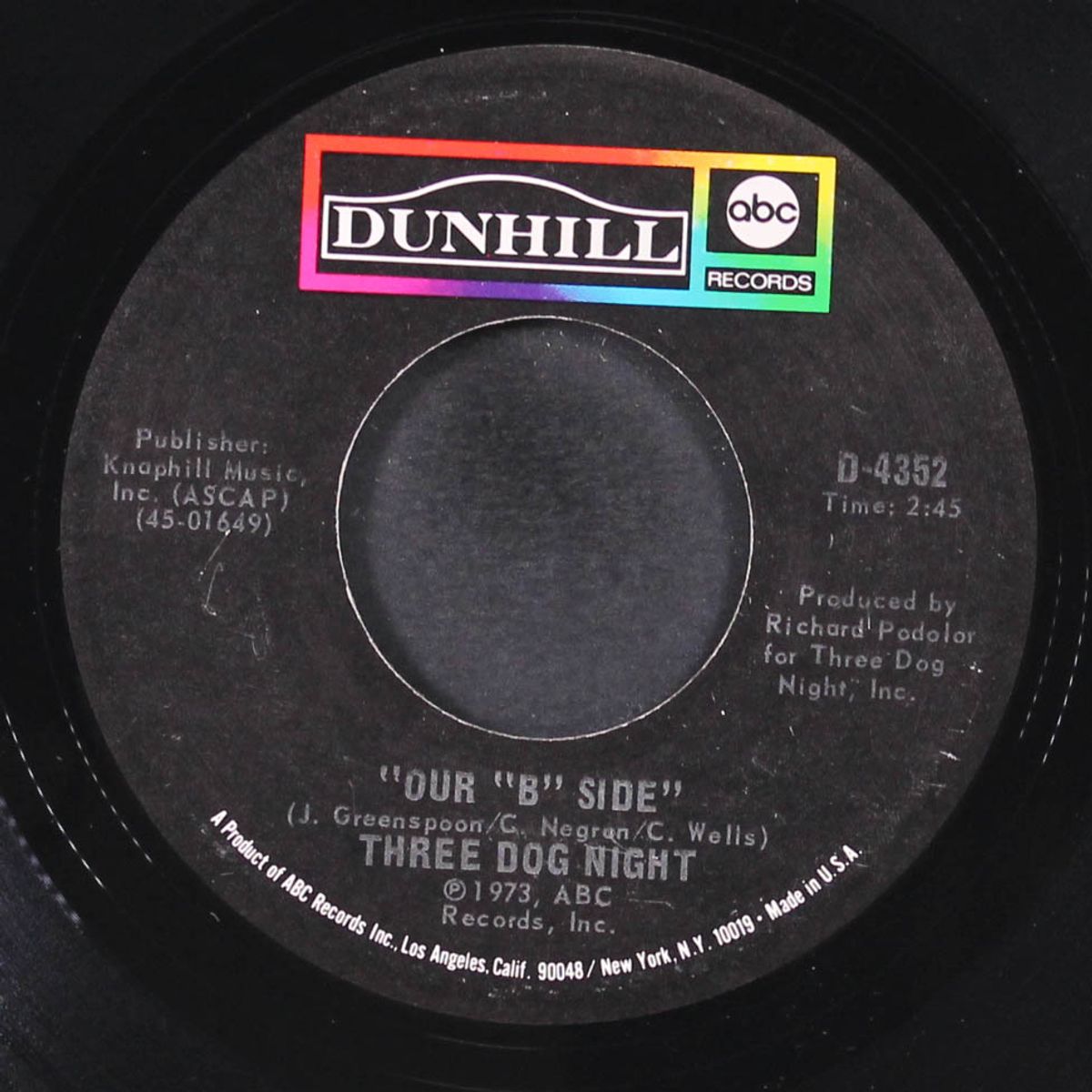 shambala / our "b" side by THREE DOG NIGHT