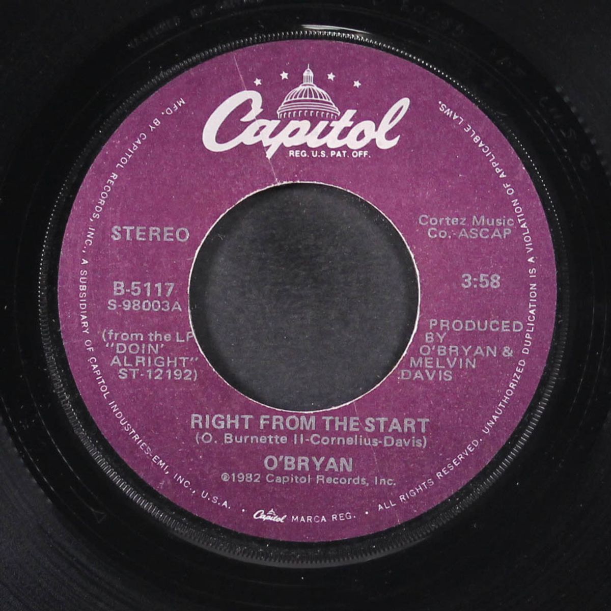 still water (love) / right from the start by O'BRYAN