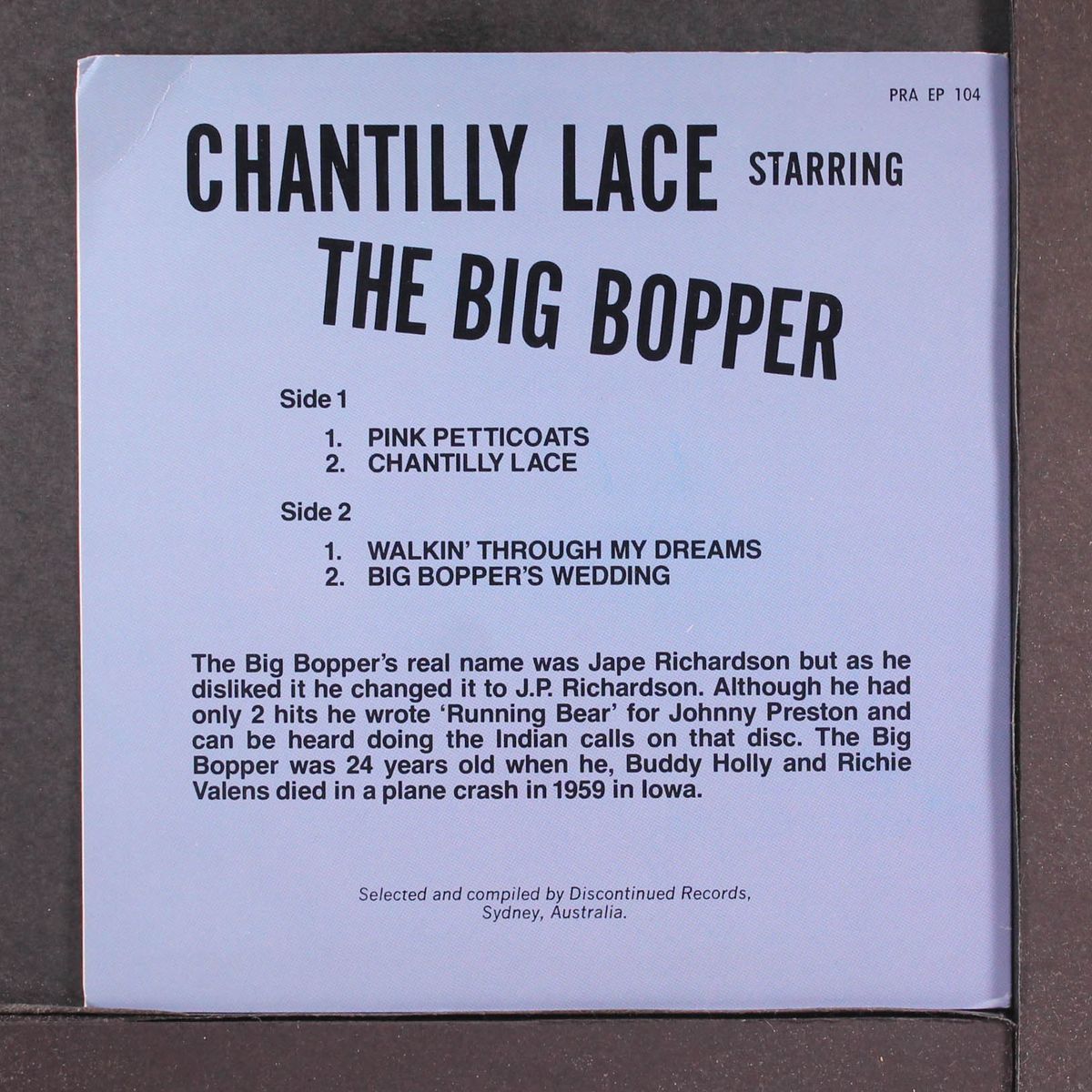 chantilly lace + 3 by BIG BOPPER