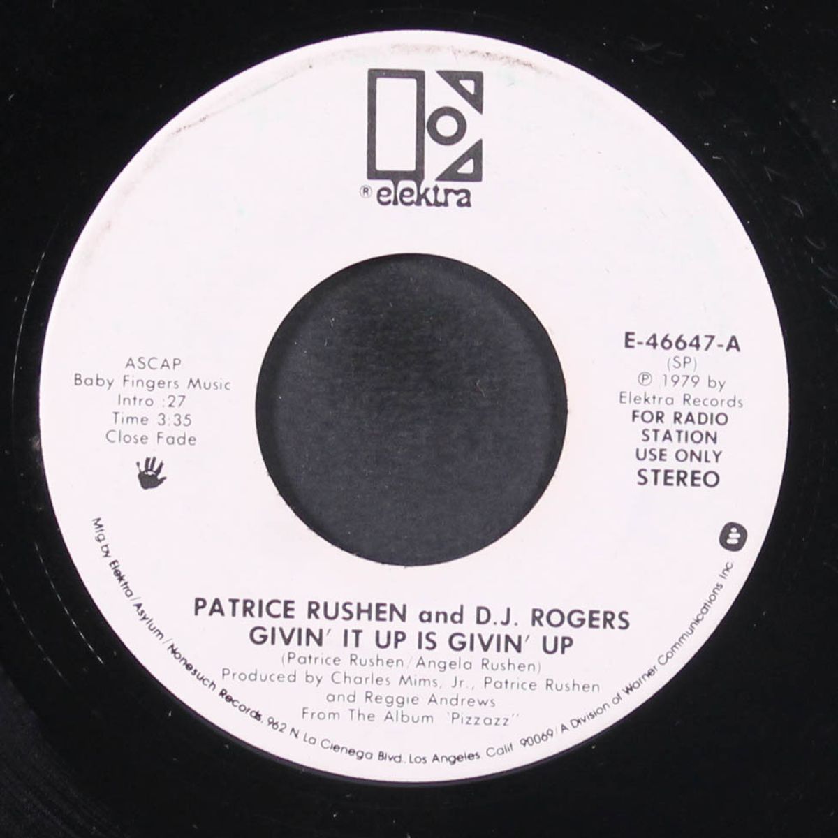 givin' it up is givin' up / mono by PATRICE RUSHEN & D.J. ROGERS