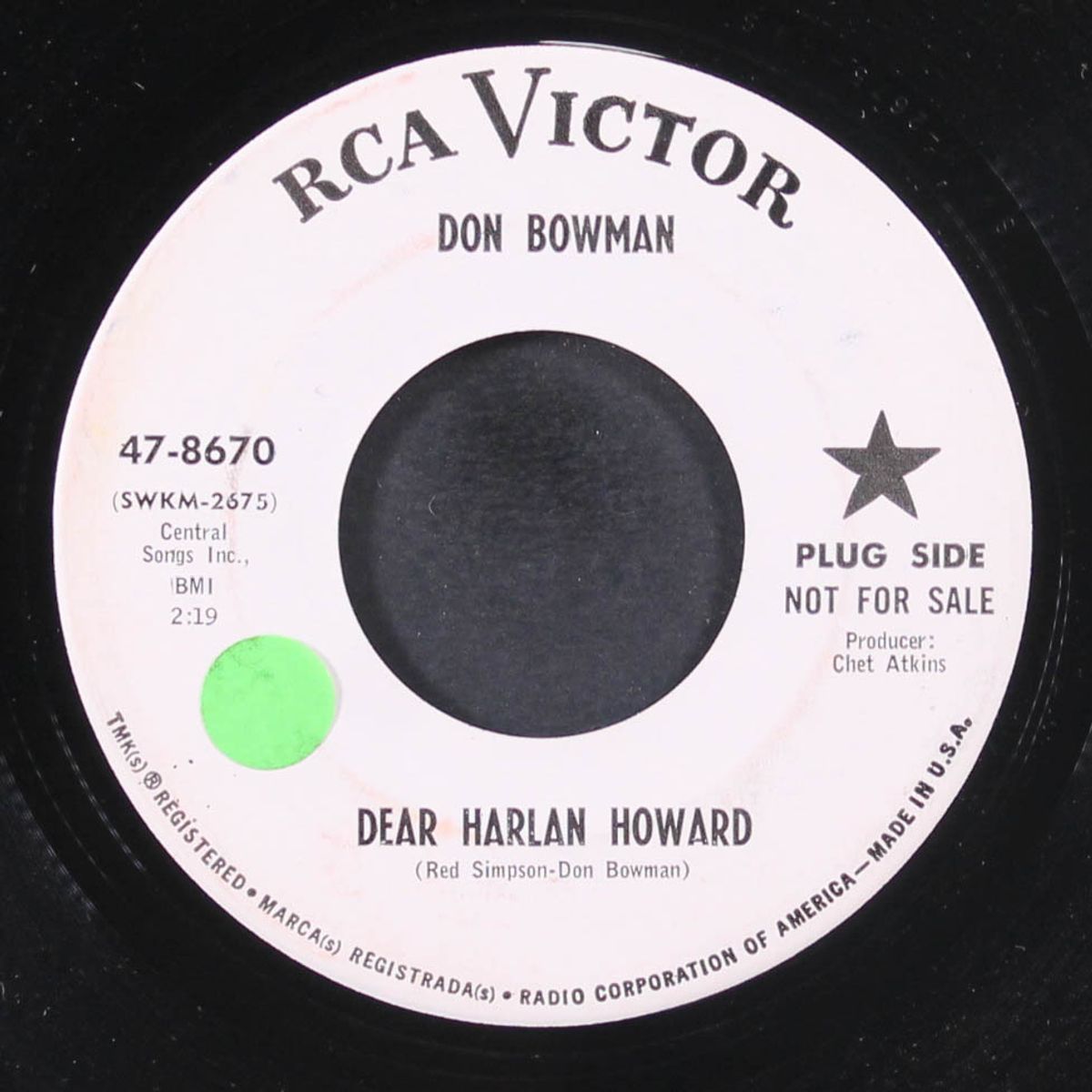 dear harlan howard by DON BOWMAN