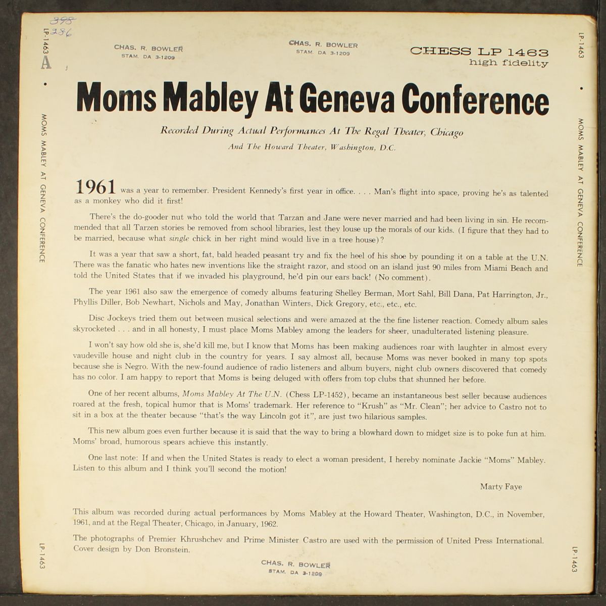 at geneva conference by MOMS MABLEY