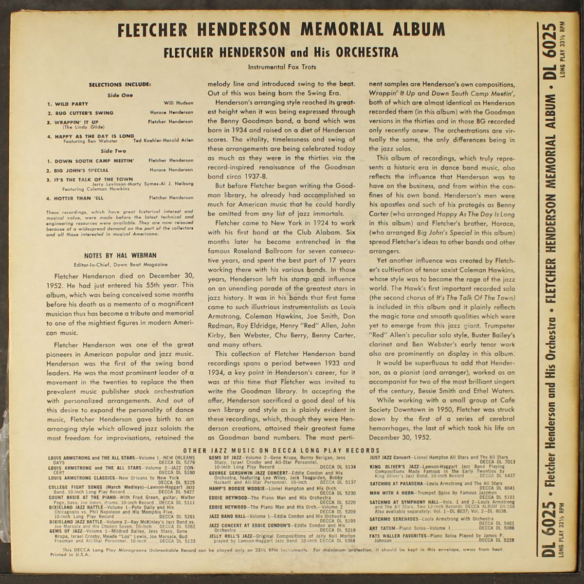 fletcher henderson memorial album by FLETCHER HENDERSON