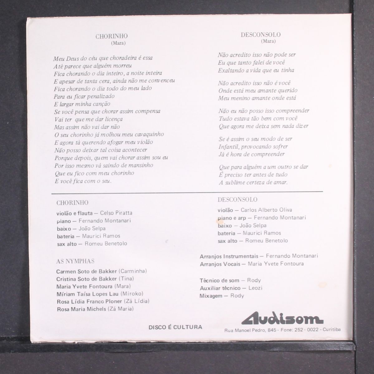 desconsolo / chorinho by AS NYMPHAS