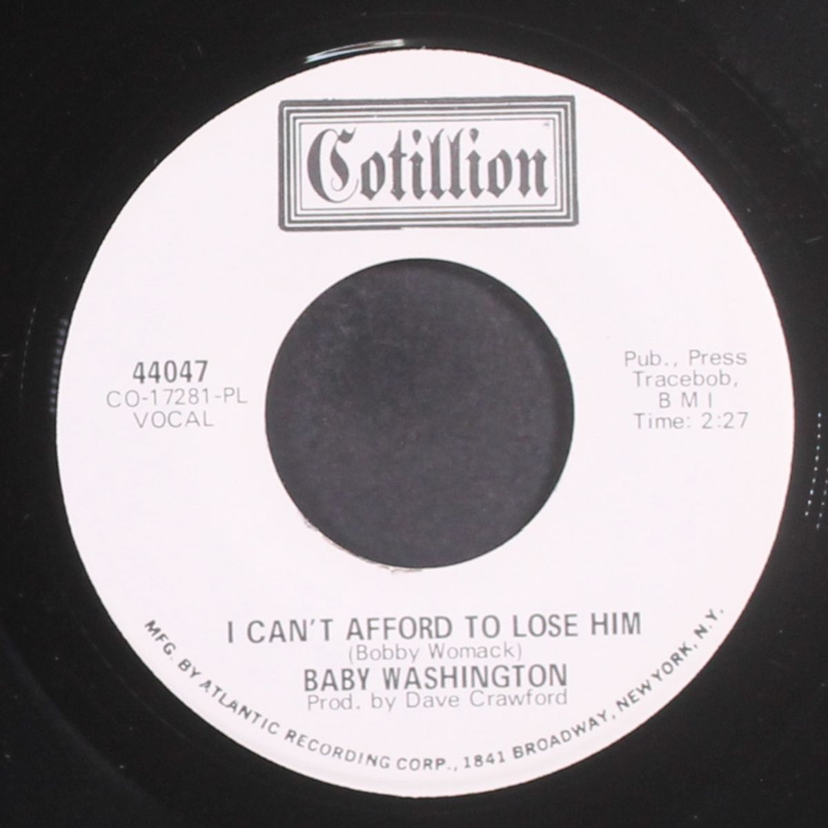 i can't afford to lose him / i don't know by BABY WASHINGTON