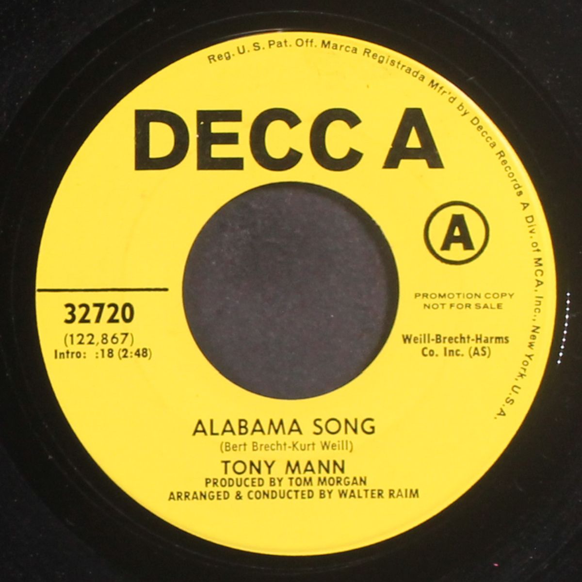 alabama song / that's your business now by TONY MANN
