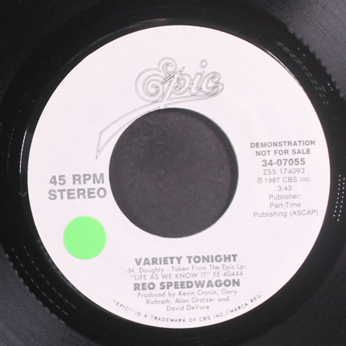 variety tonight / tired of gettin nowhere by REO SPEEDWAGON