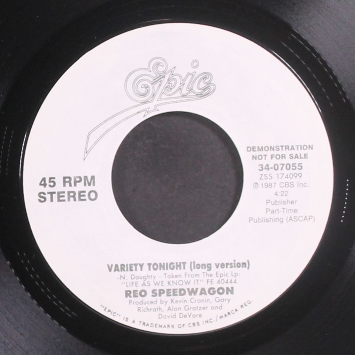 variety tonight / tired of gettin nowhere by REO SPEEDWAGON