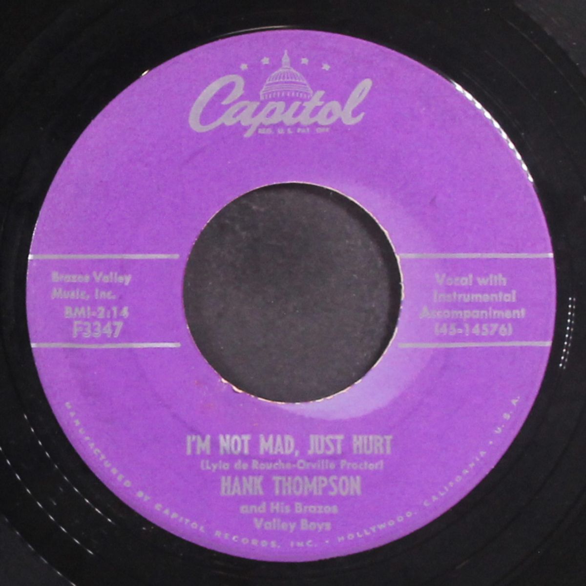 the blackboard of my heart / i'm not mad, just hurt by HANK THOMPSON