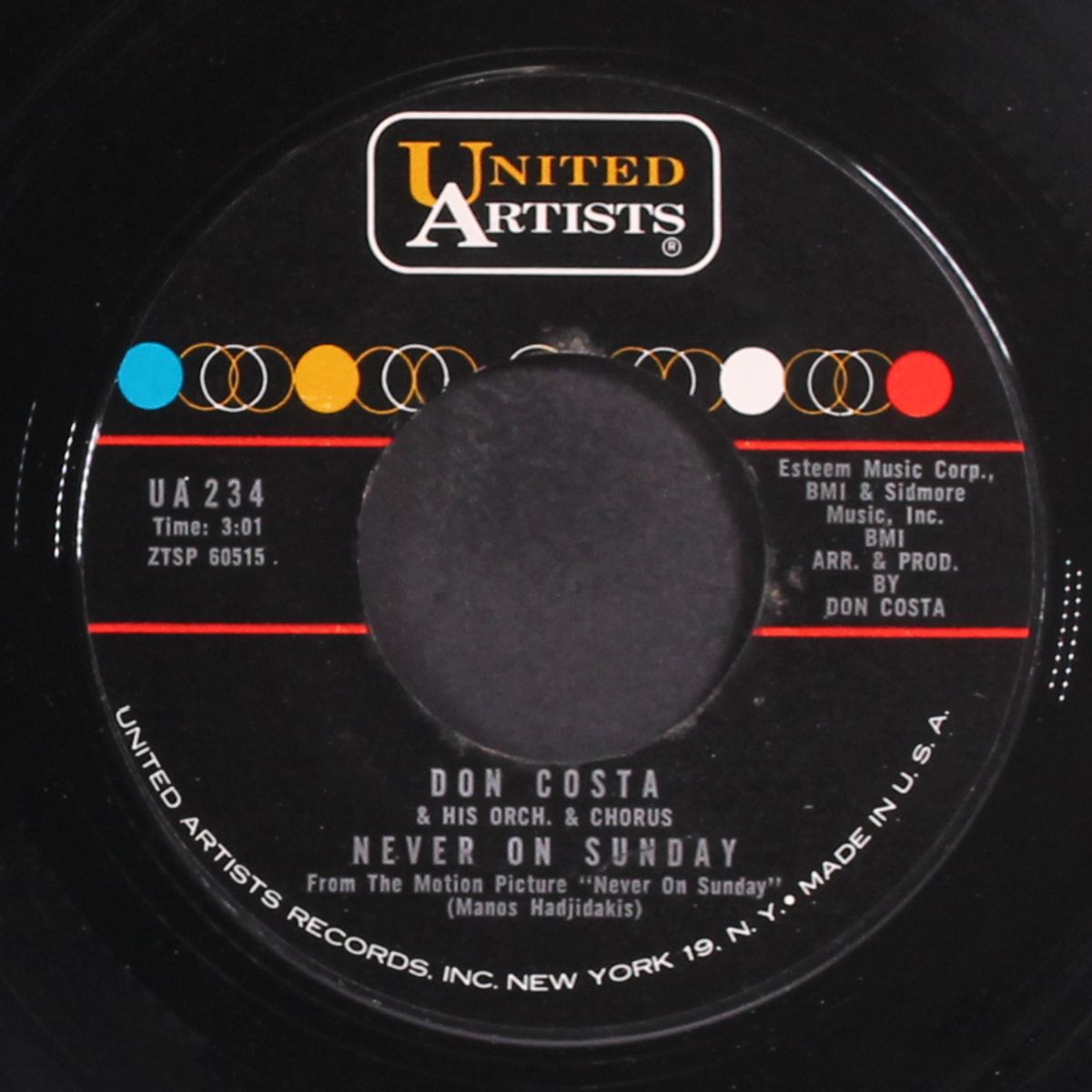 never on sunday / the sound of love by DON COSTA