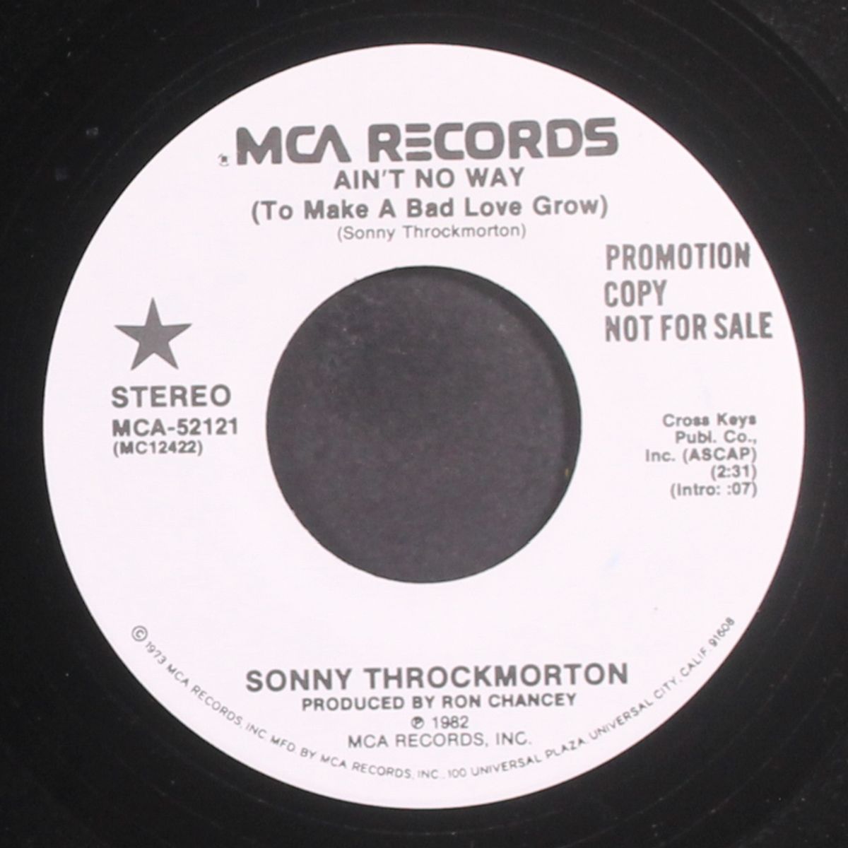 ain't no way ( to make a bad love grow) / same by SONNY THROCKMORTON