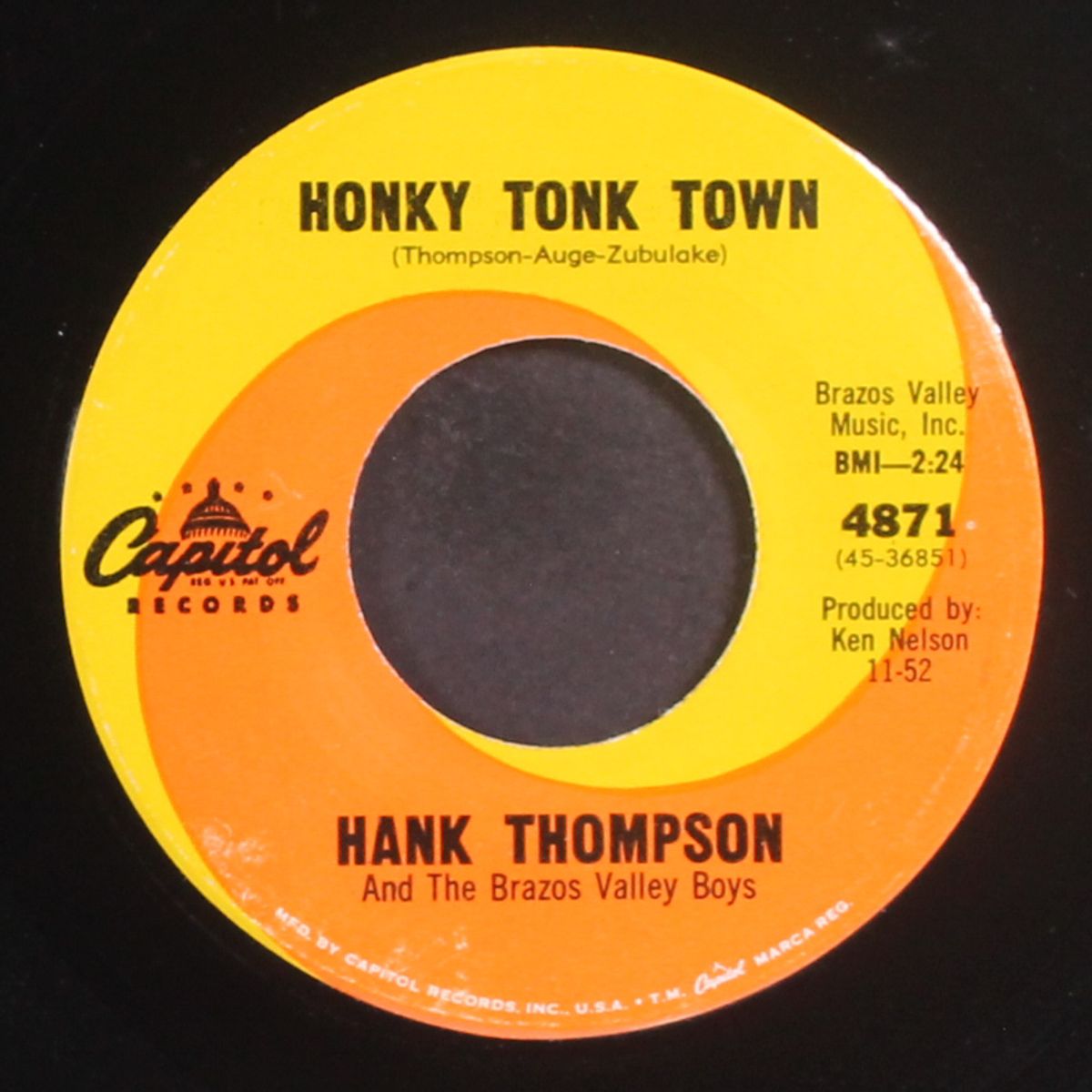 honky tonk town by HANK THOMPSON