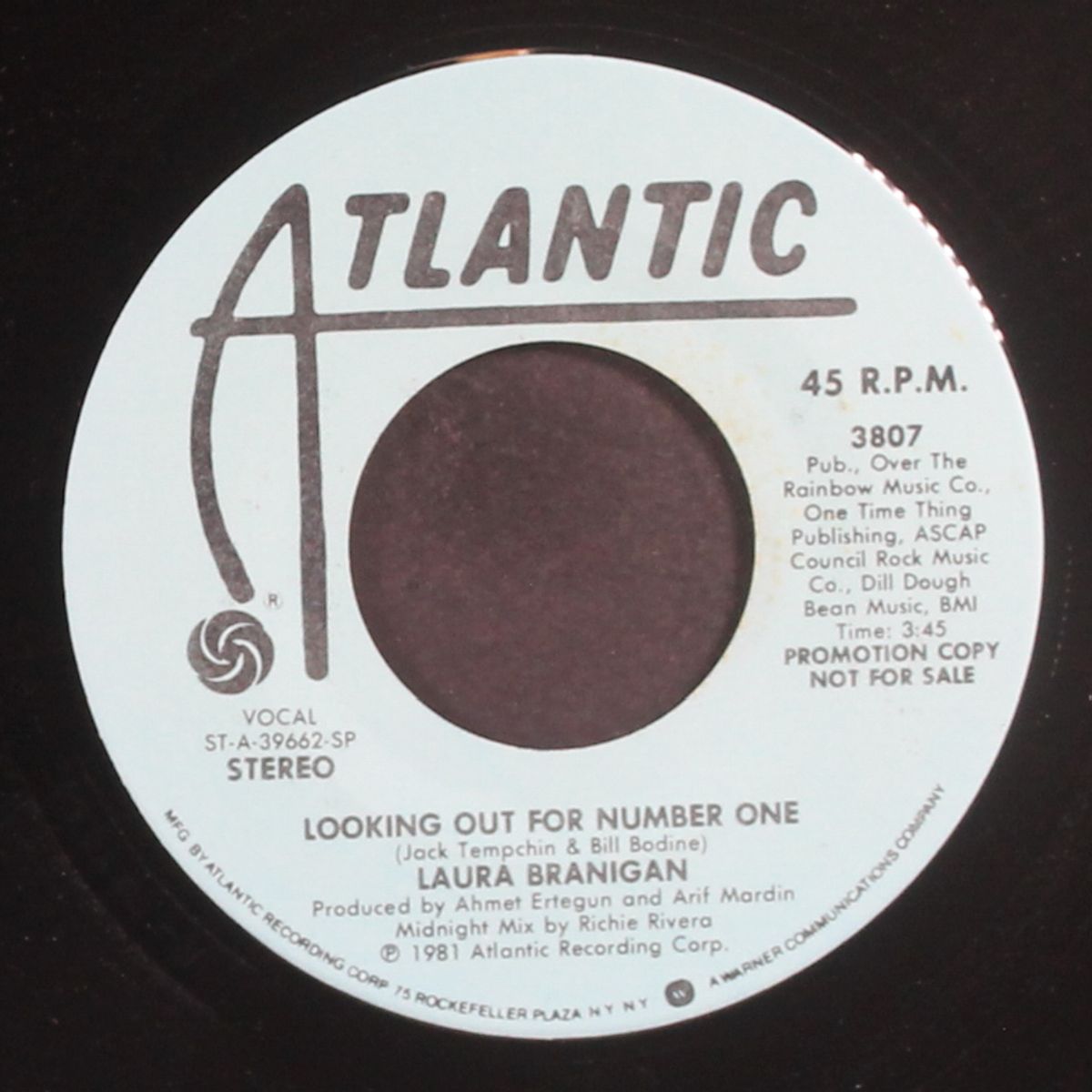 looking out for number one / mono by LAURA BRANIGAN