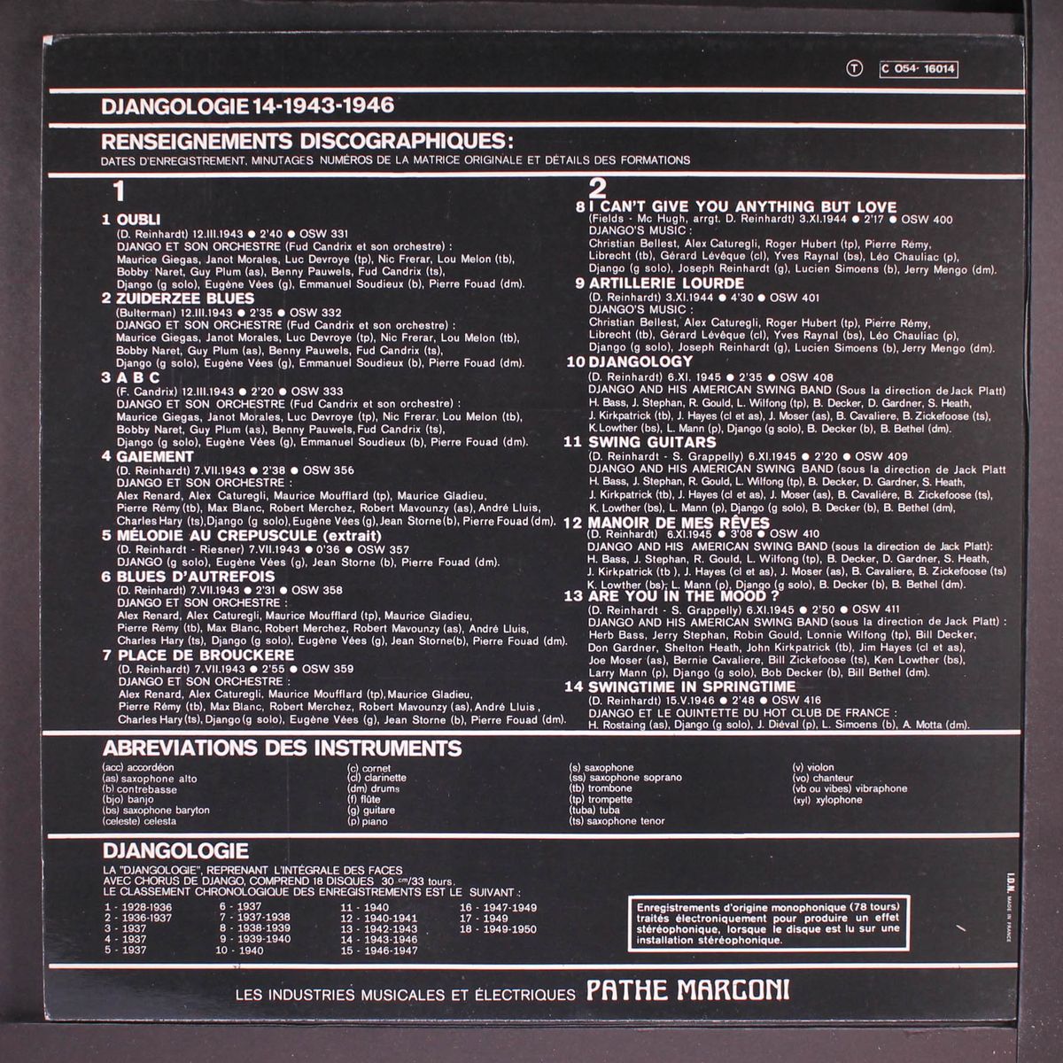 djangologie 14, 1943-1946 by DJANGO REINHARDT