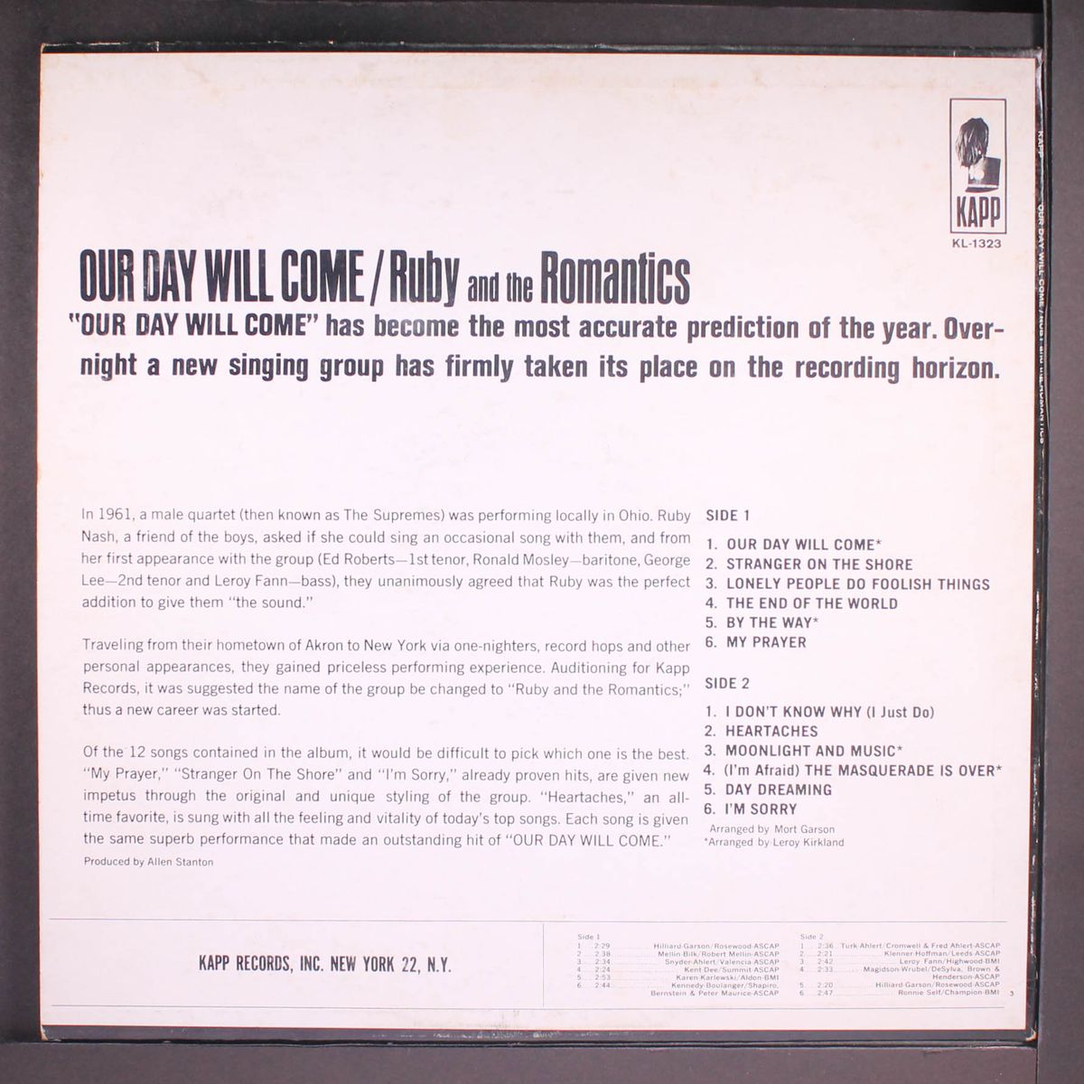 our day will come by RUBY & THE ROMANTICS