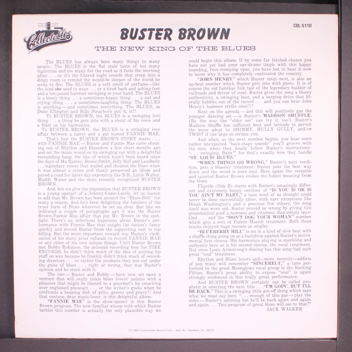 the new king of the blues by BUSTER BROWN