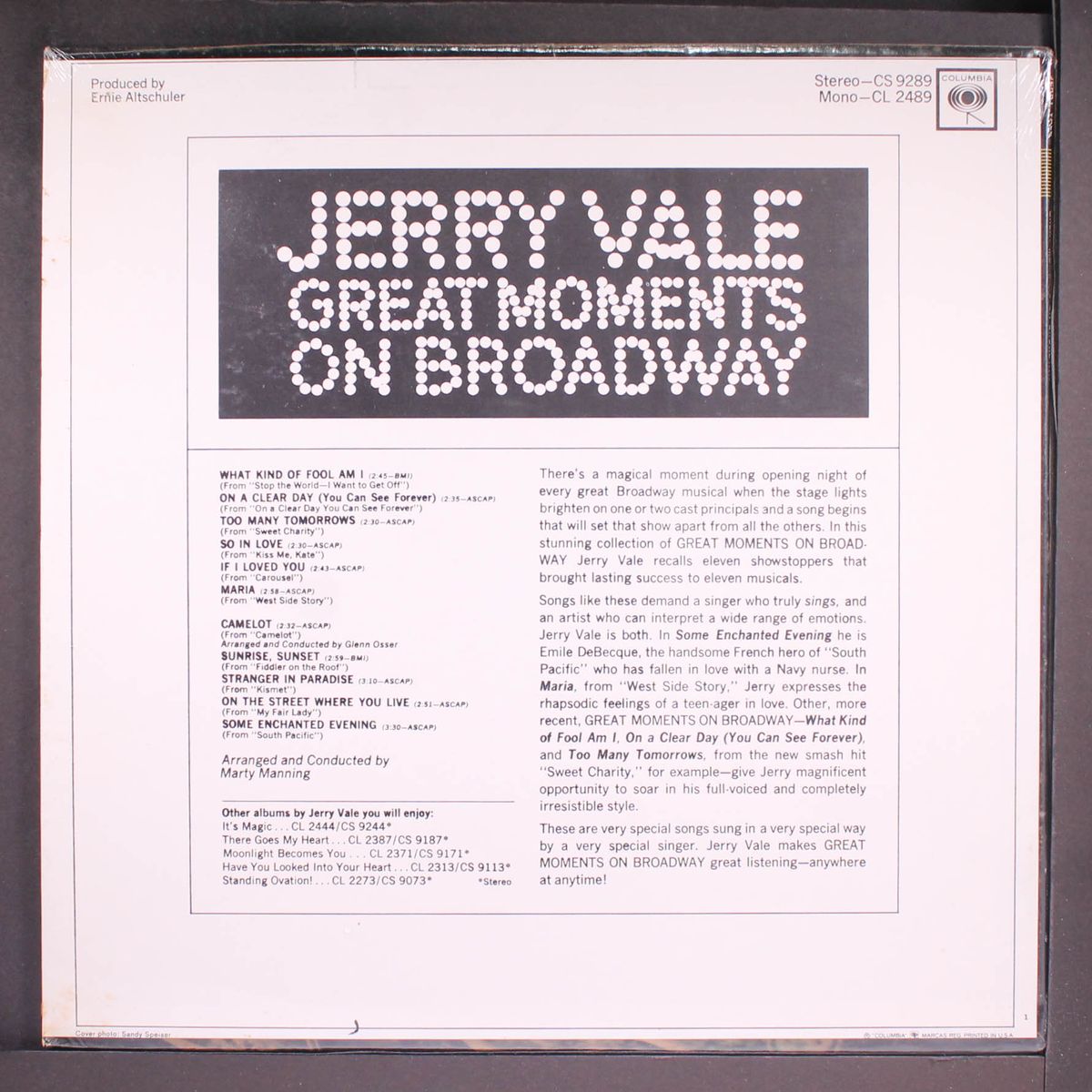great moments on broadway by JERRY VALE