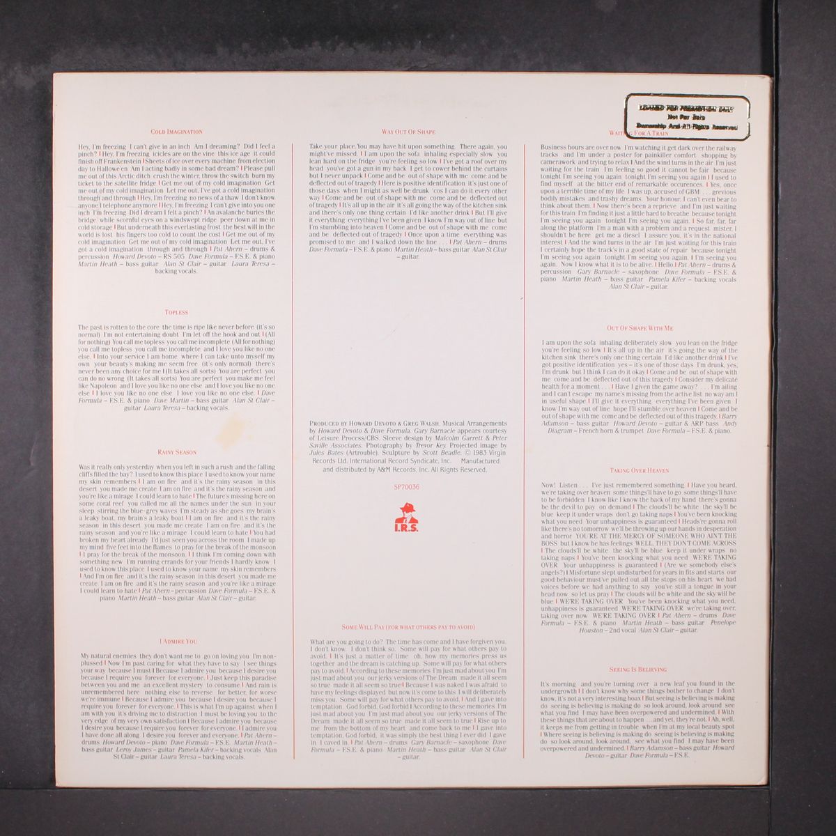 jerky versions of the dream by HOWARD DEVOTO