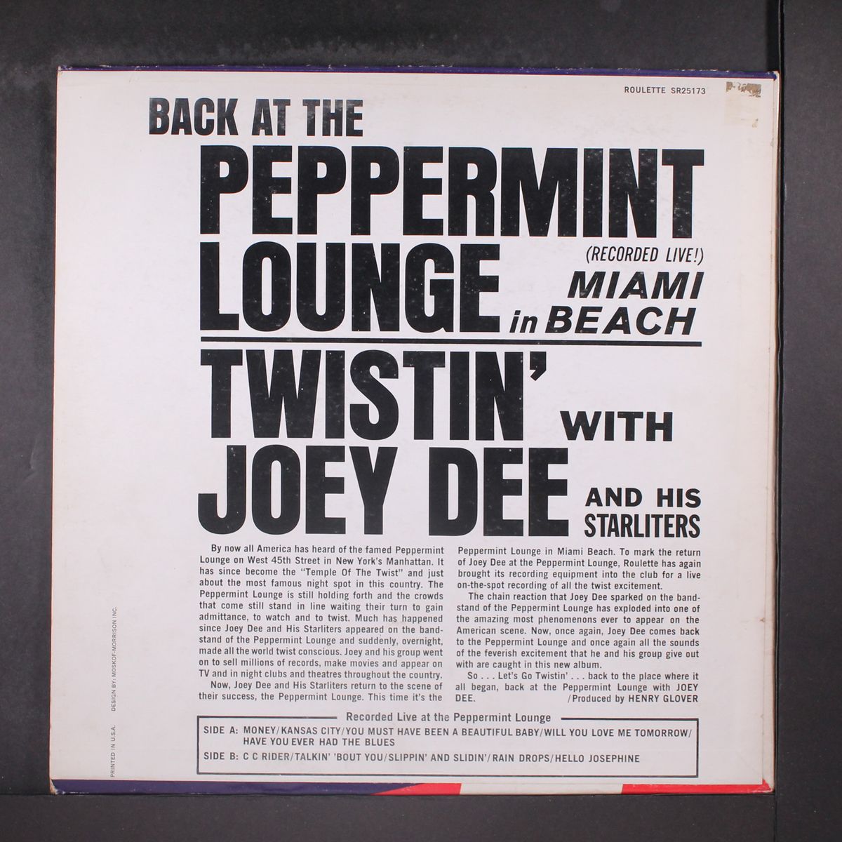 back at the peppermint lounge: twistin' with joey dee & starliters by JOEY DEE & STARLITERS