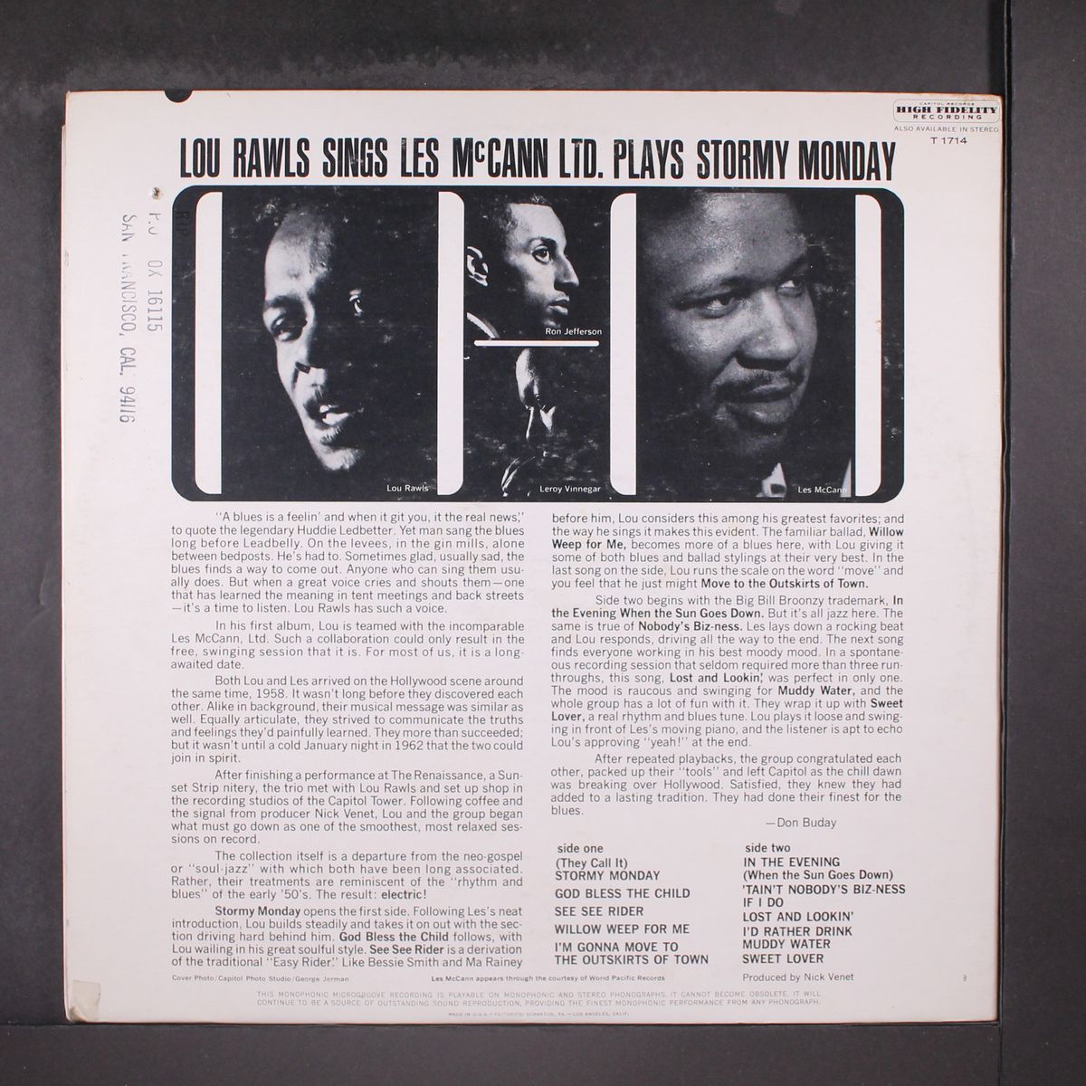 stormy monday by LOU RAWLS